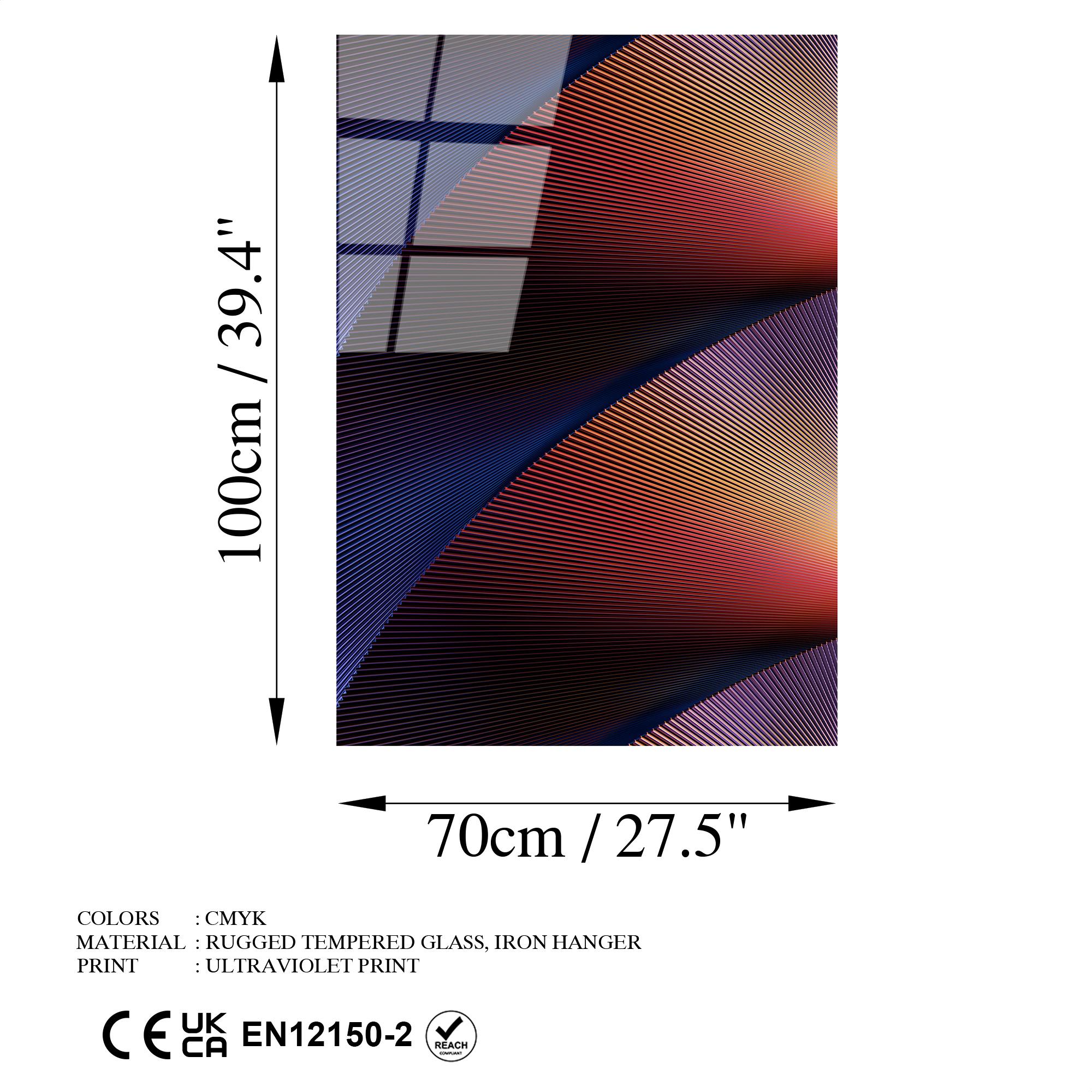 UV-117 Baskılı Cam Dikdörtgen Duvar Tablosu | ByLamp