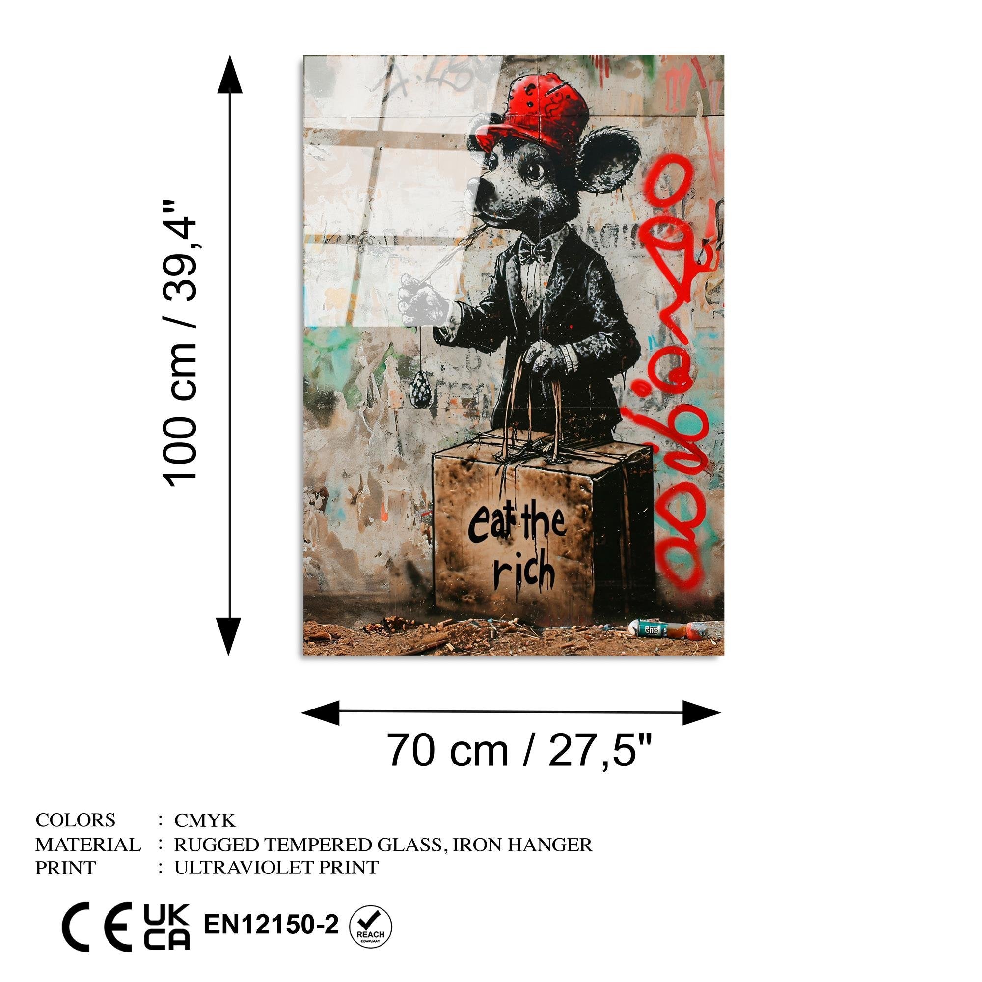 UV-1190 Baskılı Cam Dikdörtgen Duvar Tablosu | ByLamp