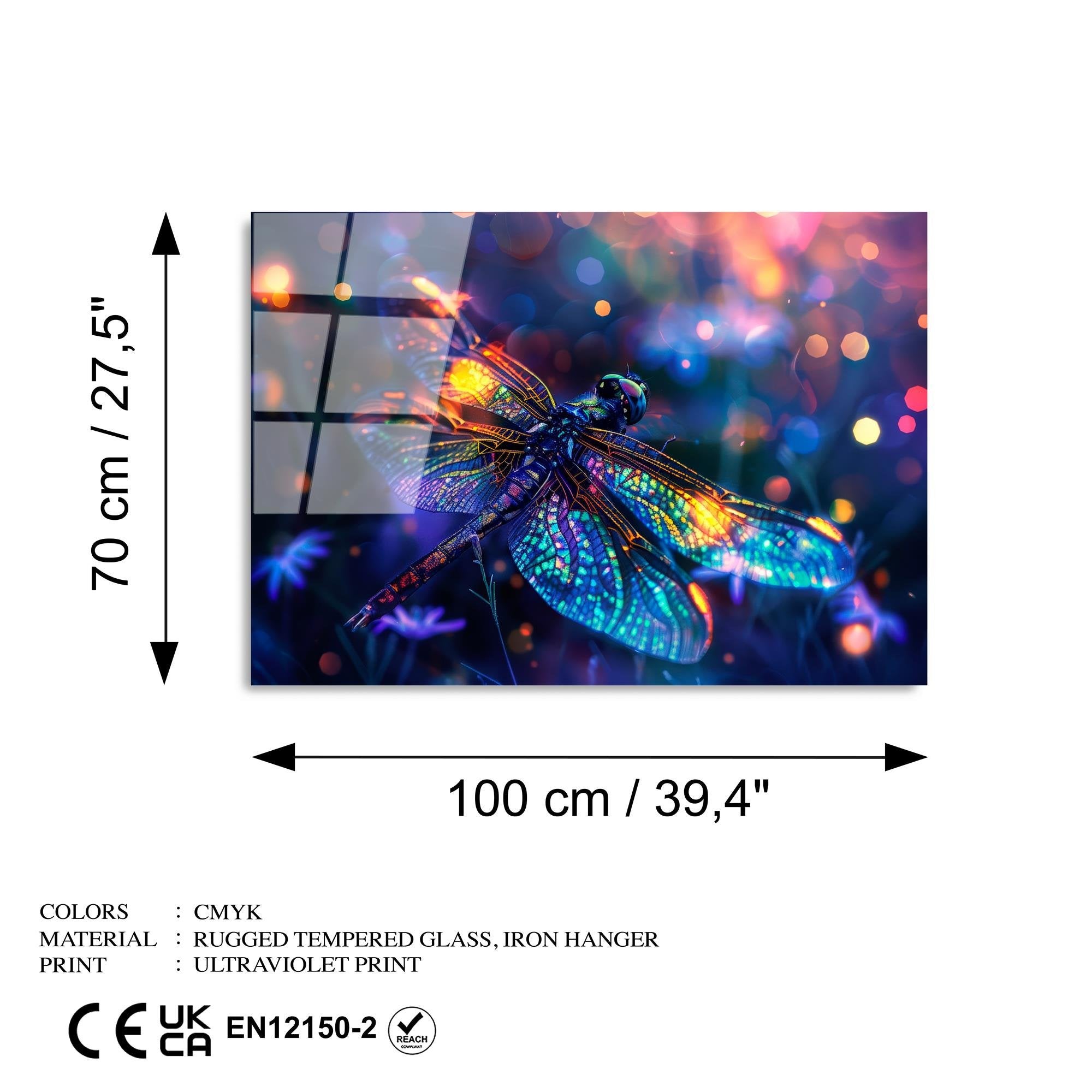 UV-1194 Baskılı Cam Dikdörtgen Duvar Tablosu | ByLamp