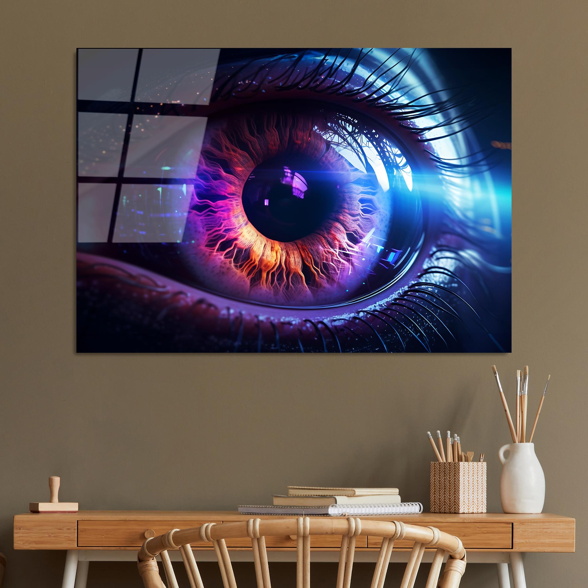 UV-1196 Baskılı Cam Dikdörtgen Duvar Tablosu | ByLamp