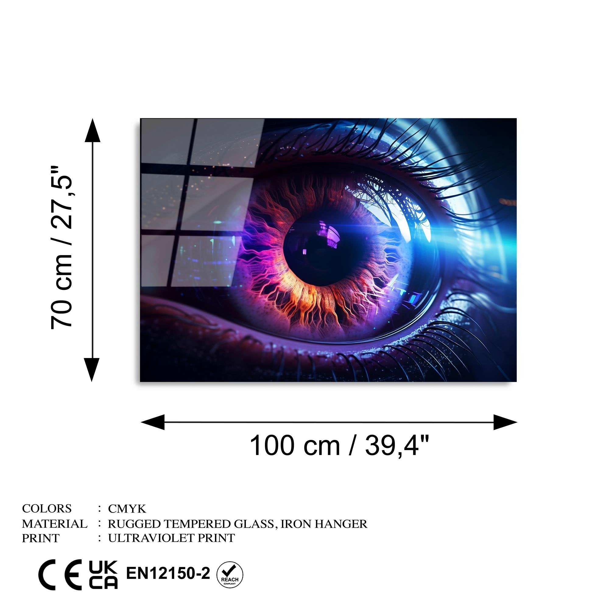 UV-1196 Baskılı Cam Dikdörtgen Duvar Tablosu | ByLamp