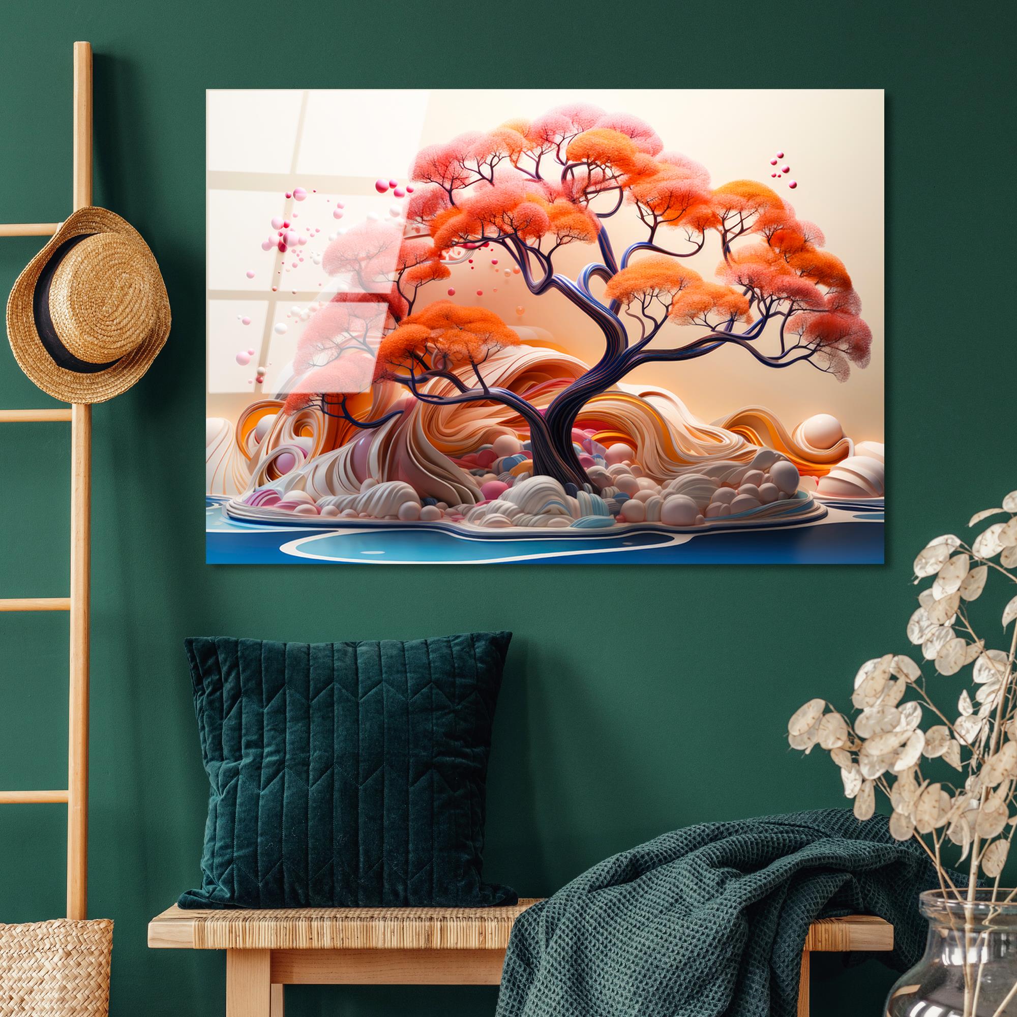 UV-1211 Baskılı Cam Dikdörtgen Duvar Tablosu | ByLamp