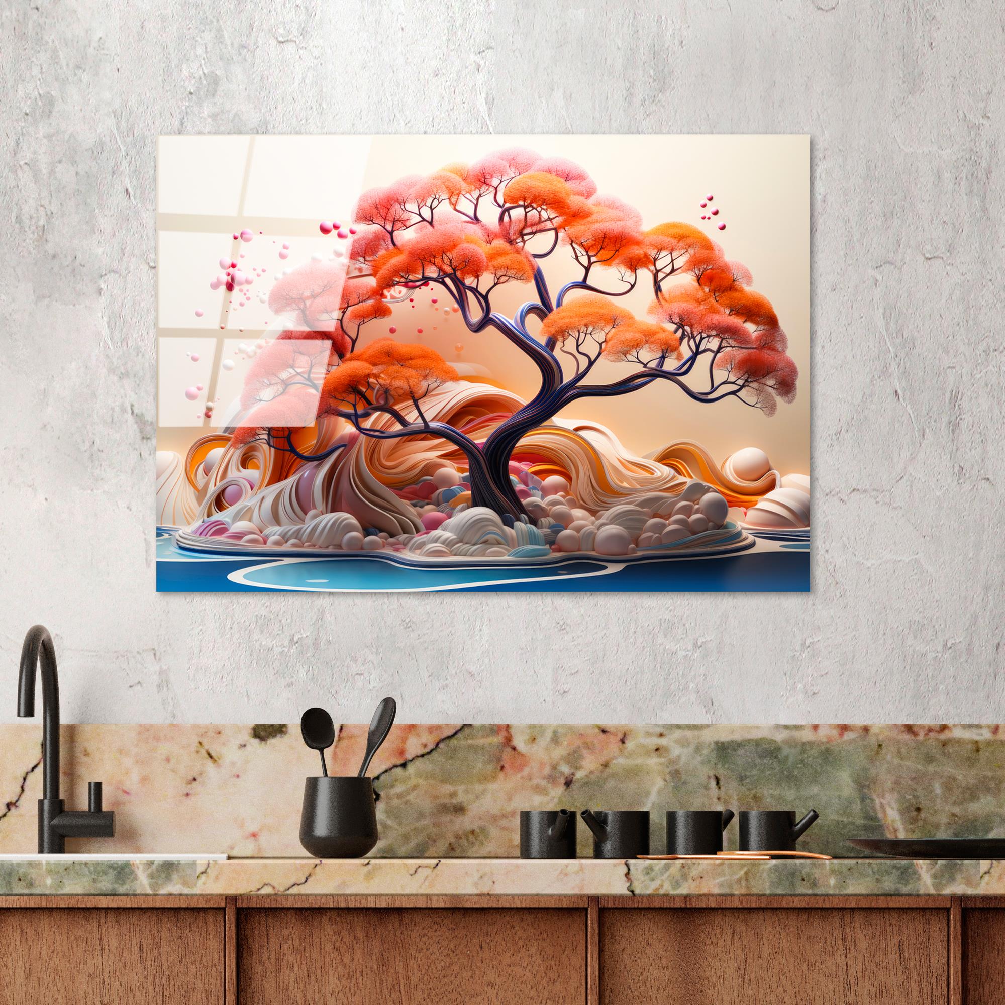 UV-1211 Baskılı Cam Dikdörtgen Duvar Tablosu | ByLamp