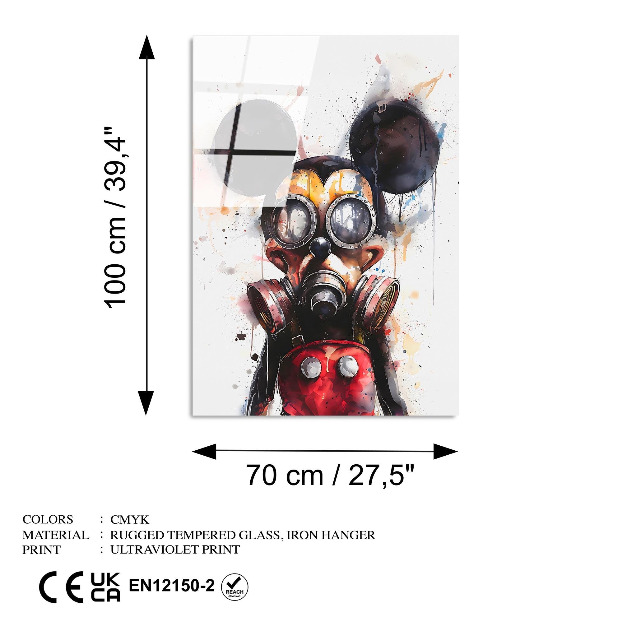 UV-1213 Baskılı Cam Dikdörtgen Duvar Tablosu | ByLamp