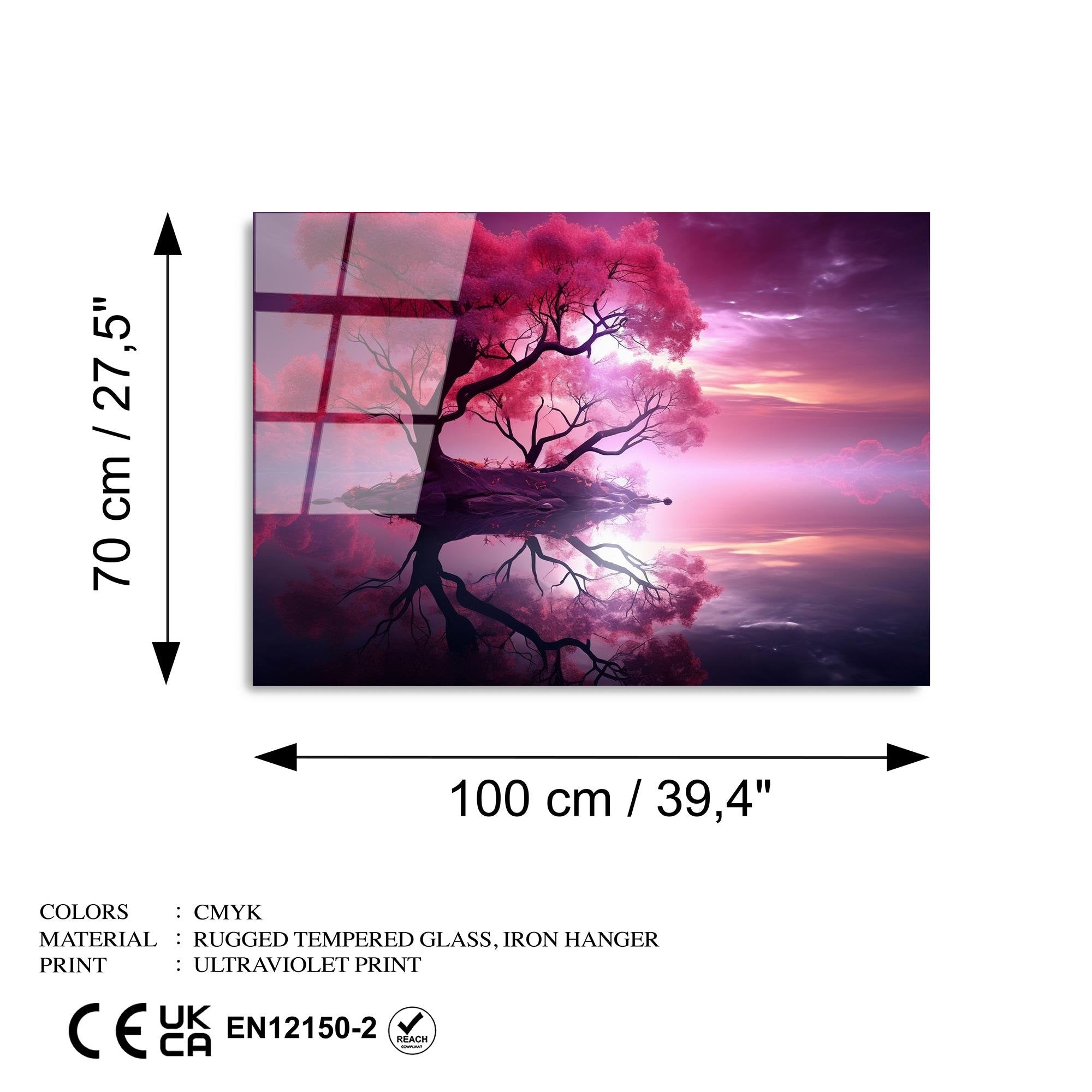 UV-1214 Baskılı Cam Dikdörtgen Duvar Tablosu | ByLamp