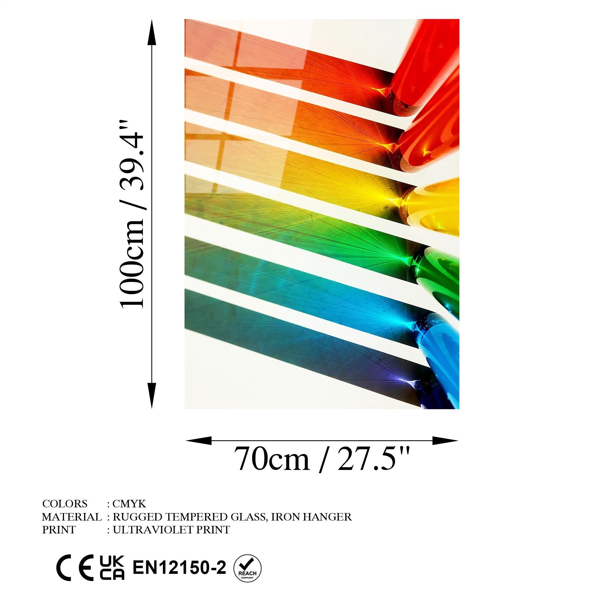 UV-122 Baskılı Cam Dikdörtgen Duvar Tablosu | ByLamp