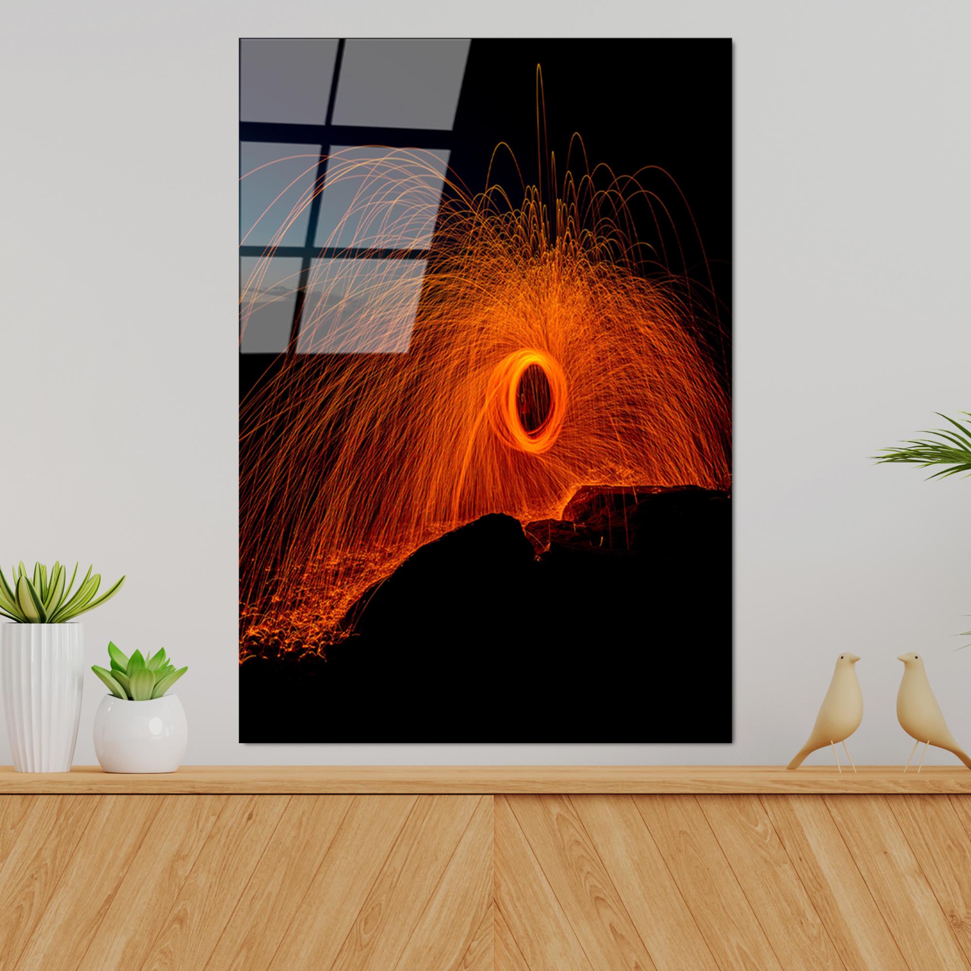 UV-132 Baskılı Cam Dikdörtgen Duvar Tablosu | ByLamp