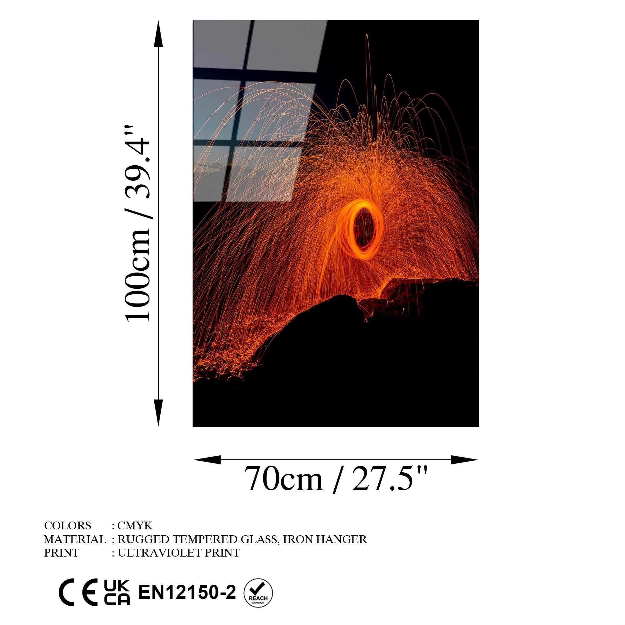 UV-132 Baskılı Cam Dikdörtgen Duvar Tablosu | ByLamp