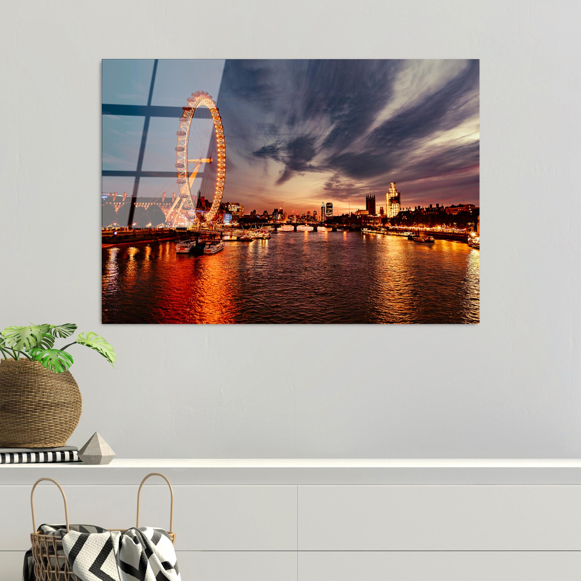 UV-174 Baskılı Cam Dikdörtgen Duvar Tablosu | ByLamp