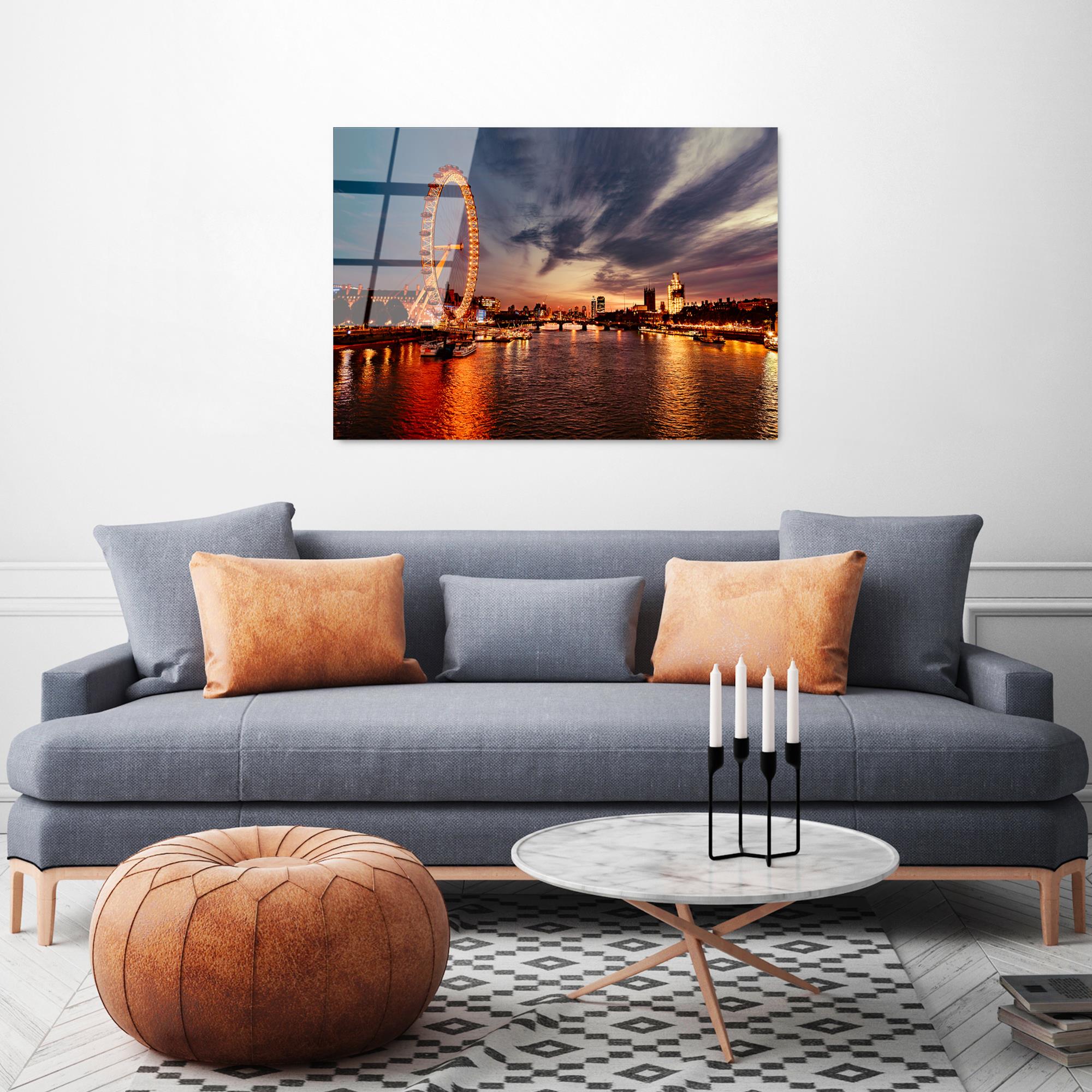 UV-174 Baskılı Cam Dikdörtgen Duvar Tablosu | ByLamp