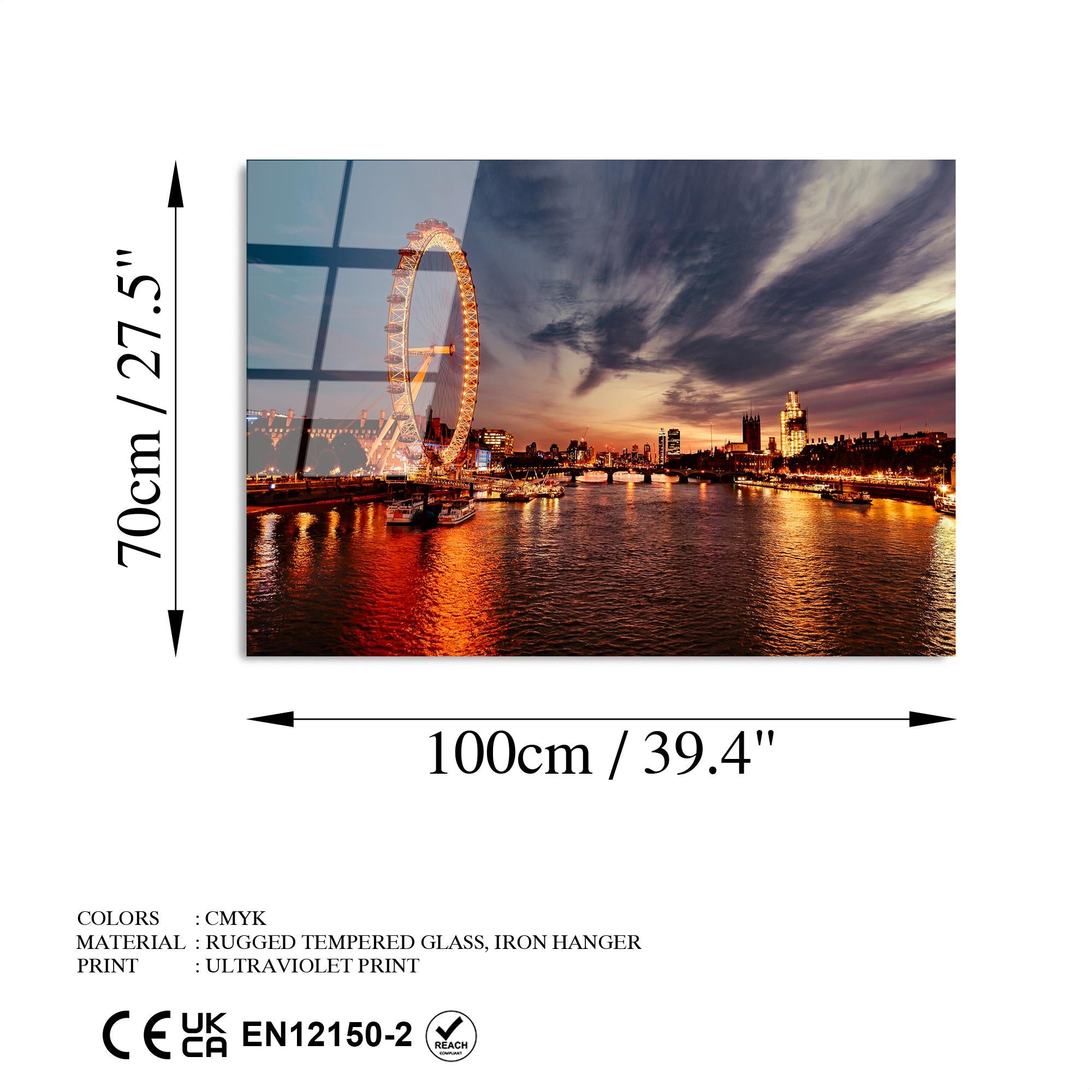 UV-174 Baskılı Cam Dikdörtgen Duvar Tablosu | ByLamp