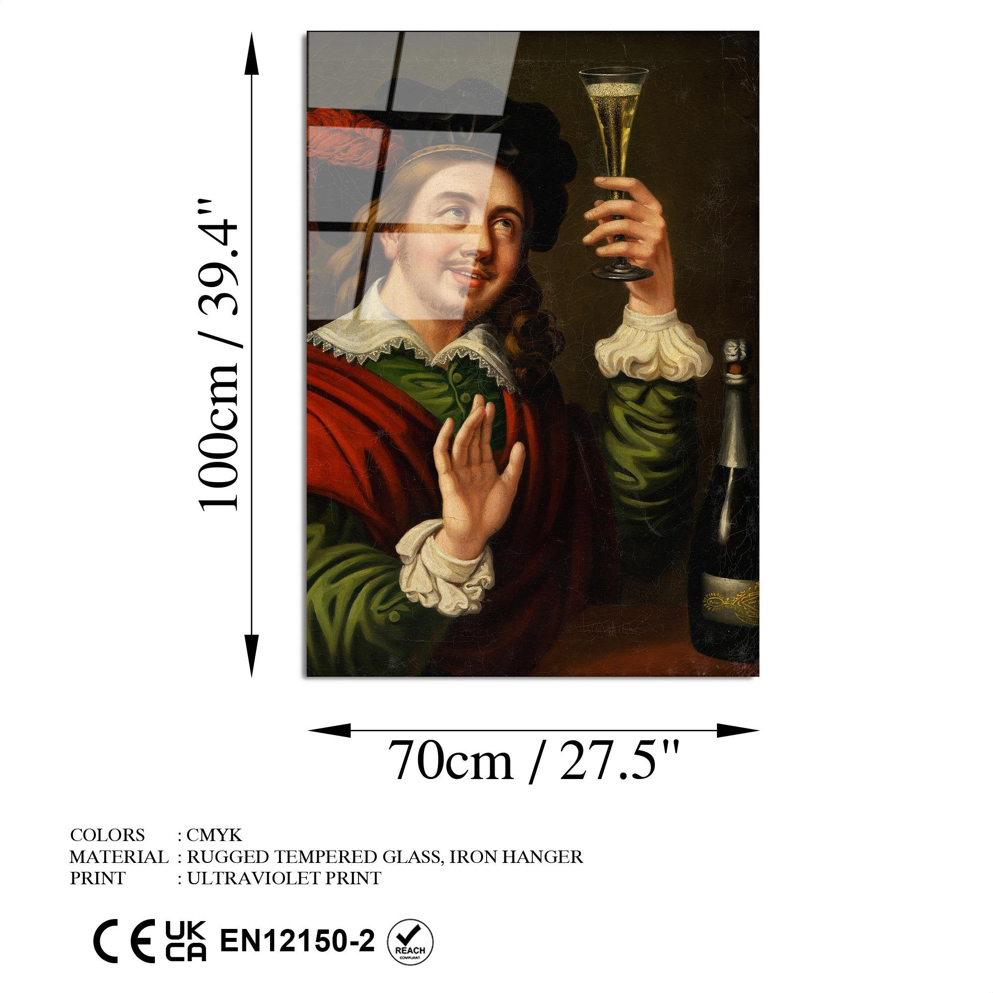 UV-184 Baskılı Cam Dikdörtgen Duvar Tablosu | ByLamp