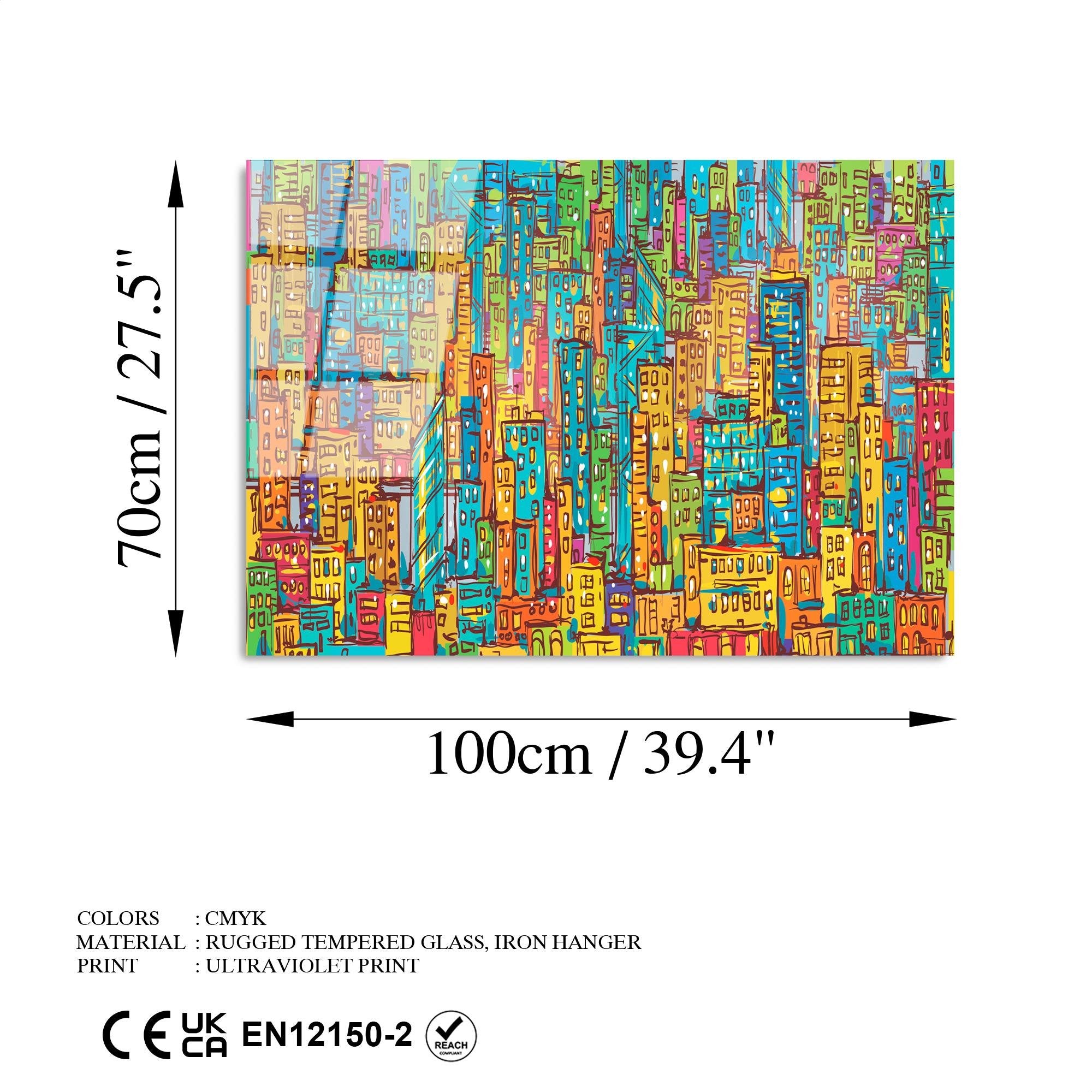 UV-210 Baskılı Cam Dikdörtgen Duvar Tablosu | ByLamp