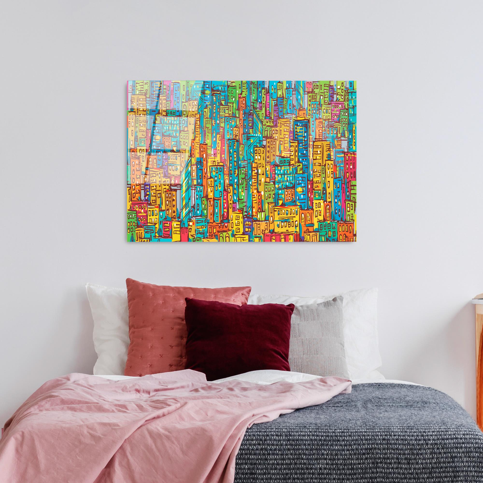 UV-210 Baskılı Cam Dikdörtgen Duvar Tablosu | ByLamp