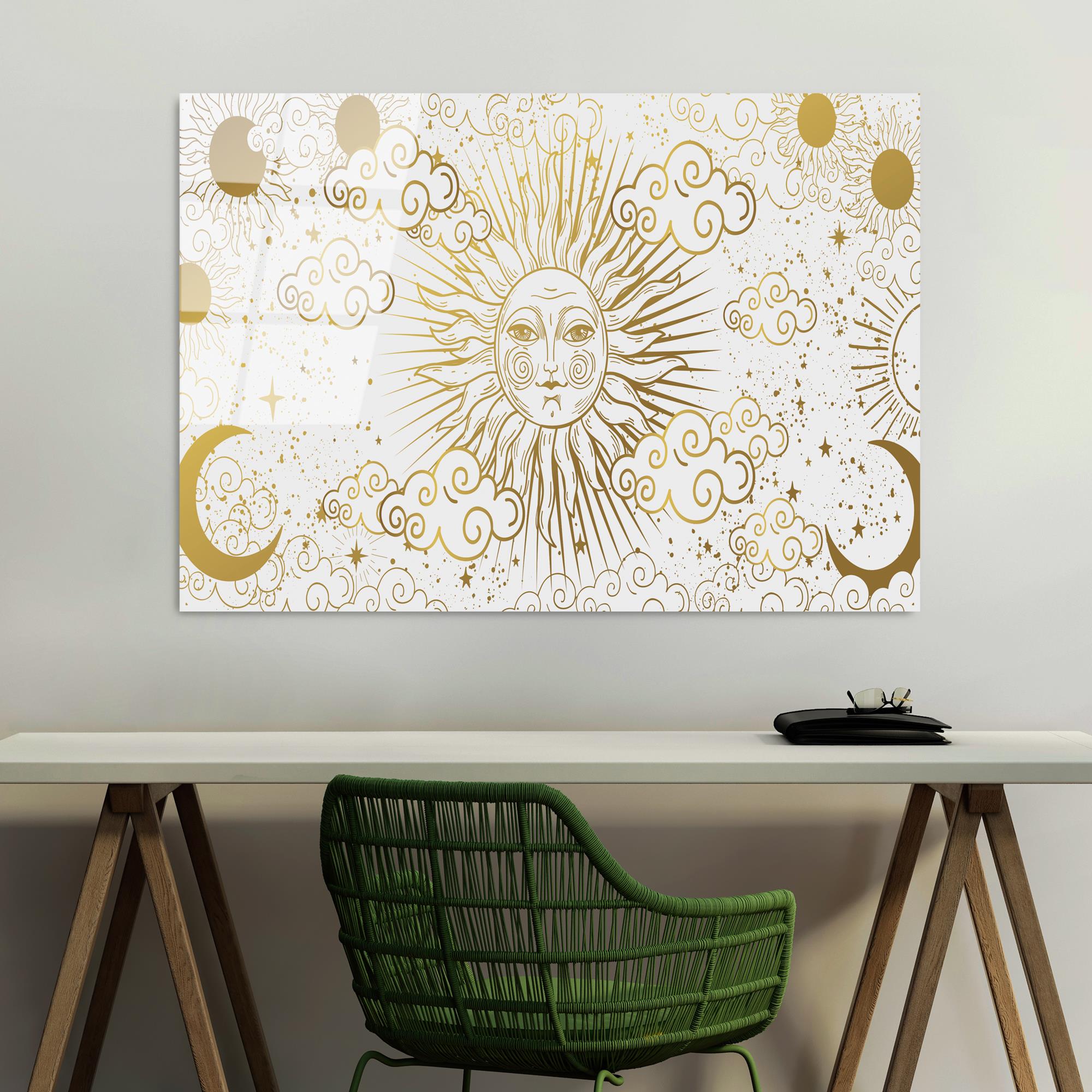 UV-218 Baskılı Cam Dikdörtgen Duvar Tablosu | ByLamp