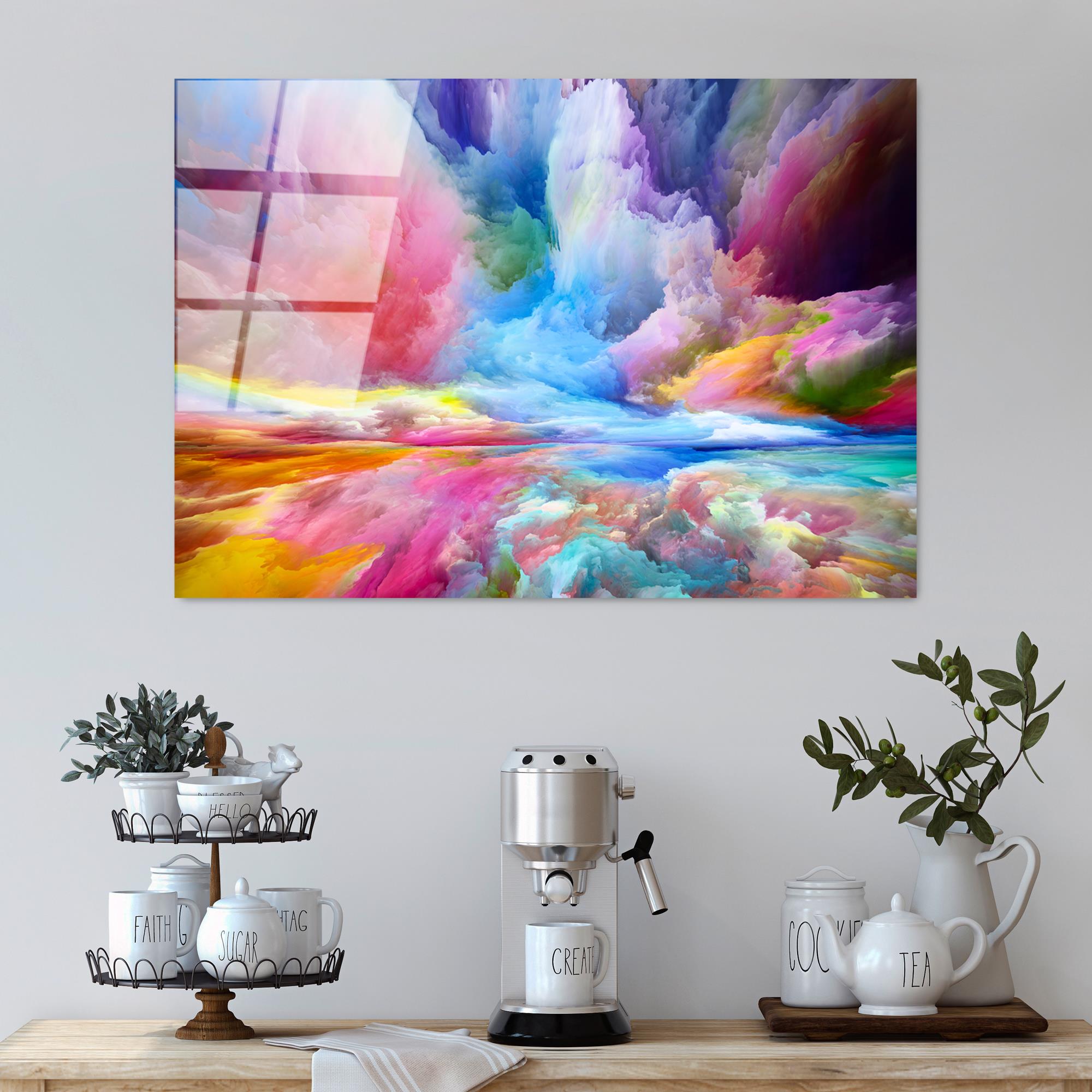 UV-223 Baskılı Cam Dikdörtgen Duvar Tablosu | ByLamp