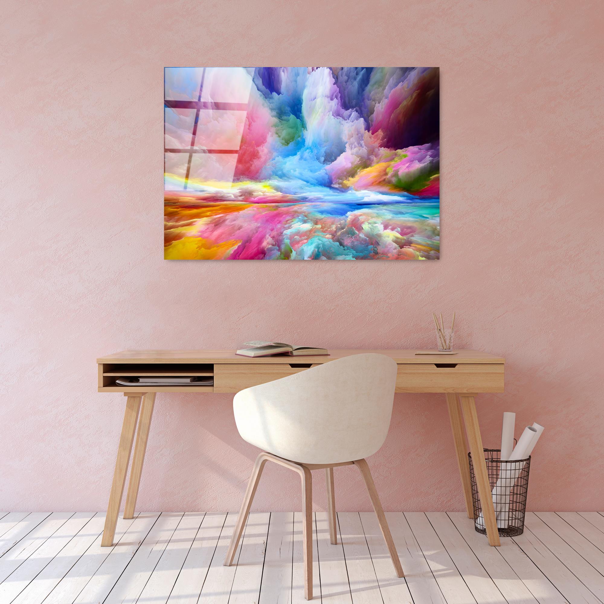 UV-223 Baskılı Cam Dikdörtgen Duvar Tablosu | ByLamp