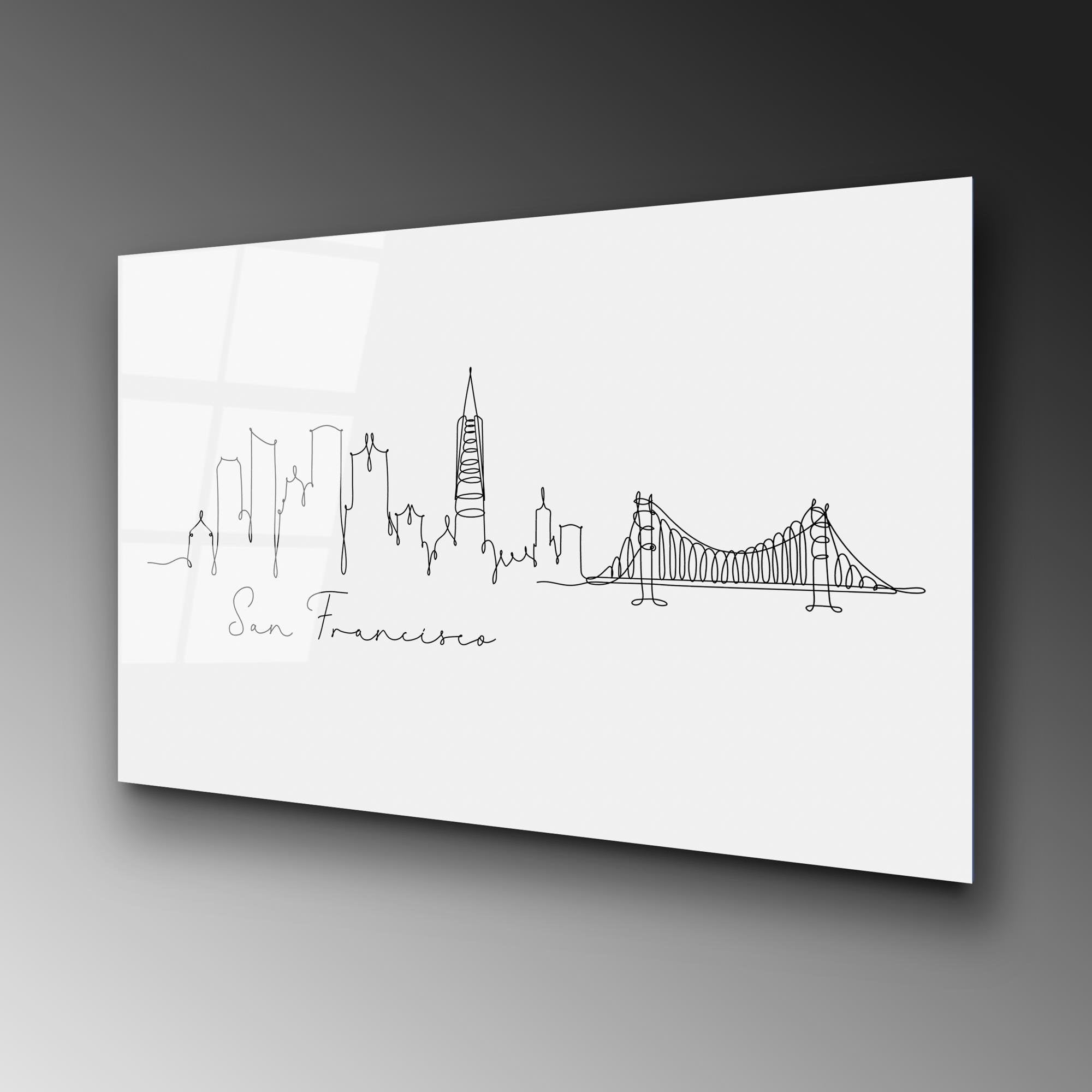 UV-251 Baskılı Cam Dikdörtgen Duvar Tablosu | ByLamp