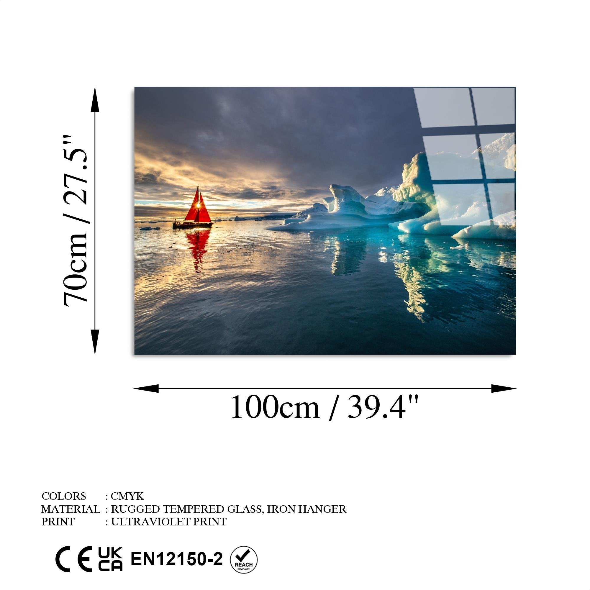 UV-262 Baskılı Cam Dikdörtgen Duvar Tablosu | ByLamp