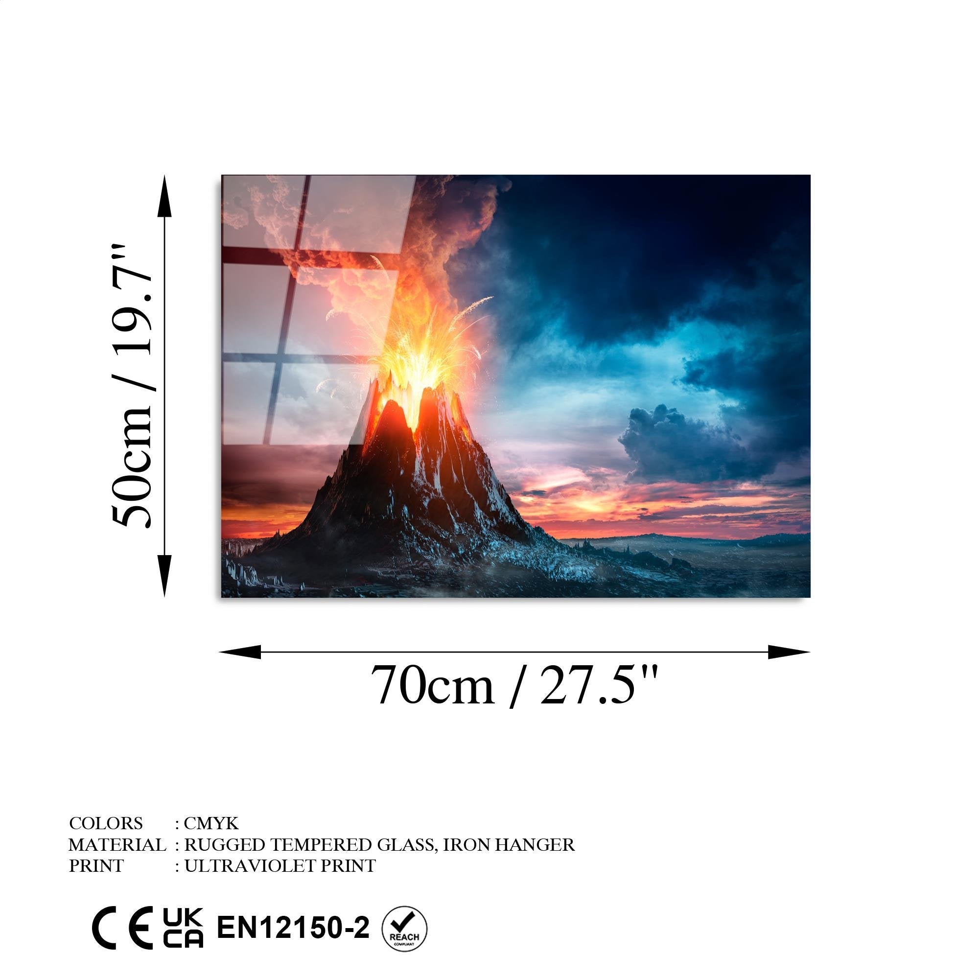 UV-310 Baskılı Cam Dikdörtgen Duvar Tablosu | ByLamp