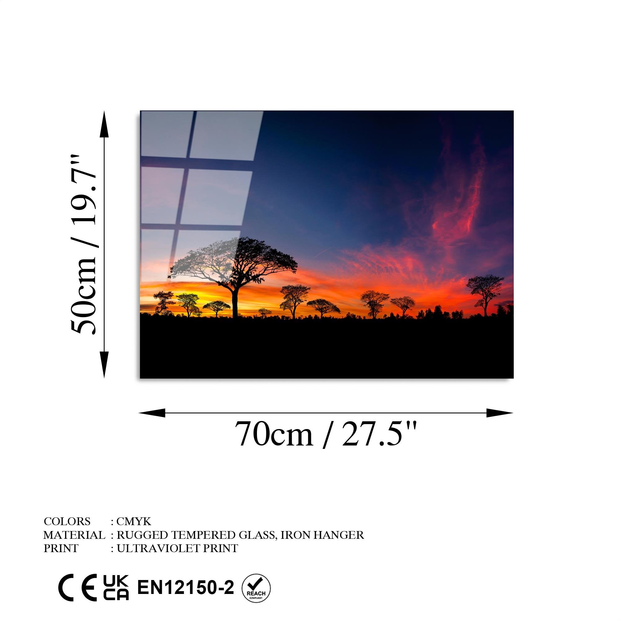 UV-320 Baskılı Cam Dikdörtgen Duvar Tablosu | ByLamp