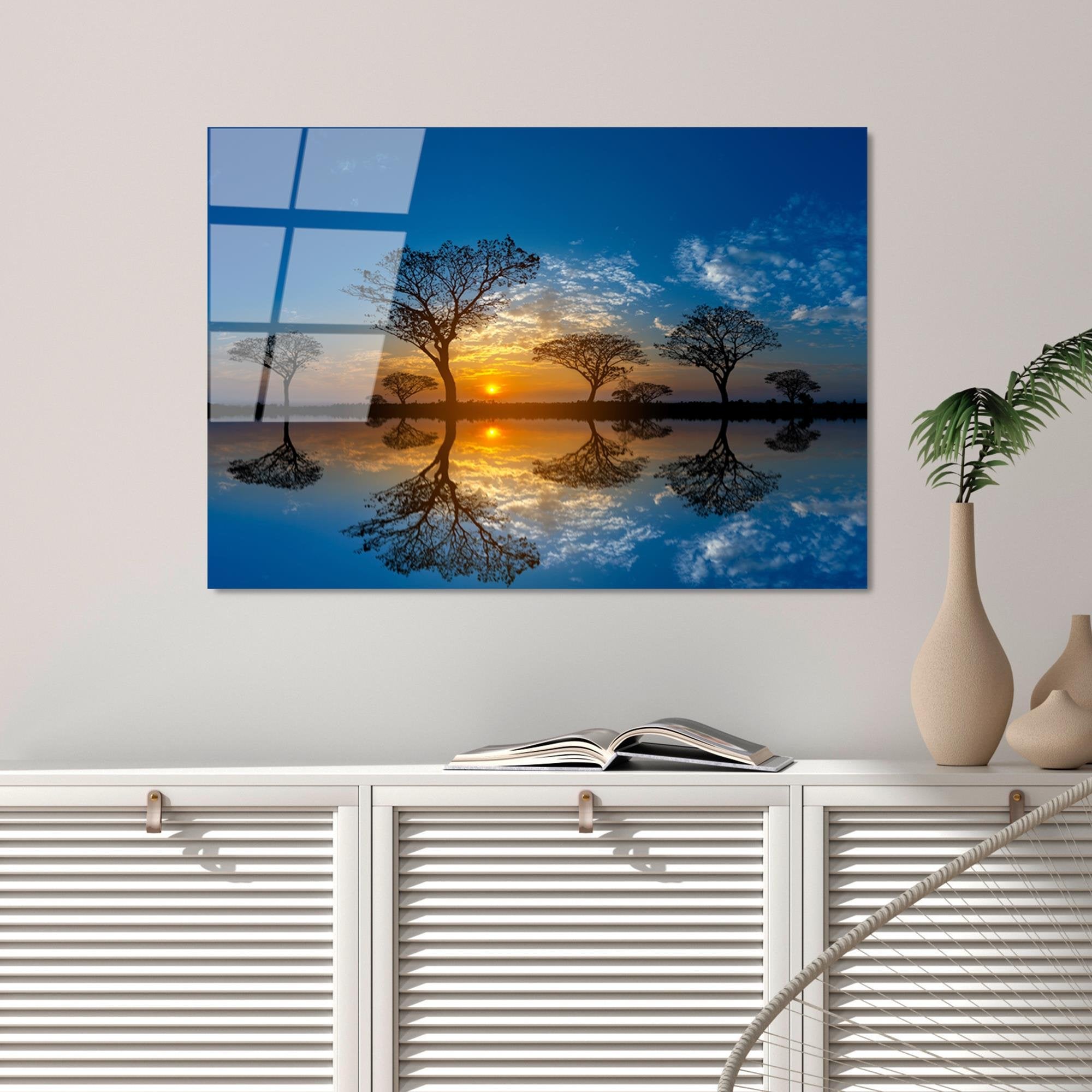 UV-321 Baskılı Cam Dikdörtgen Duvar Tablosu | ByLamp