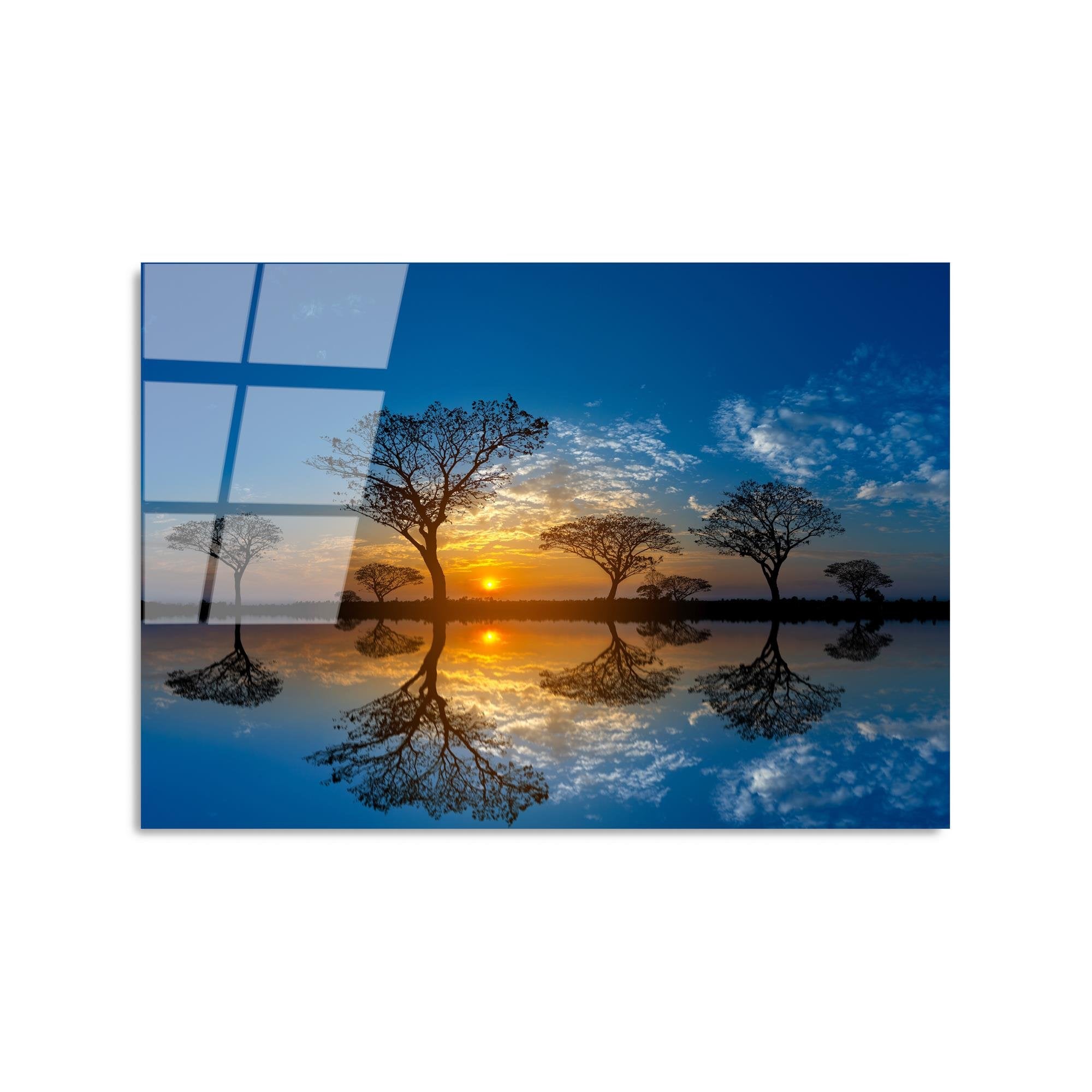 UV-321 Baskılı Cam Dikdörtgen Duvar Tablosu | ByLamp