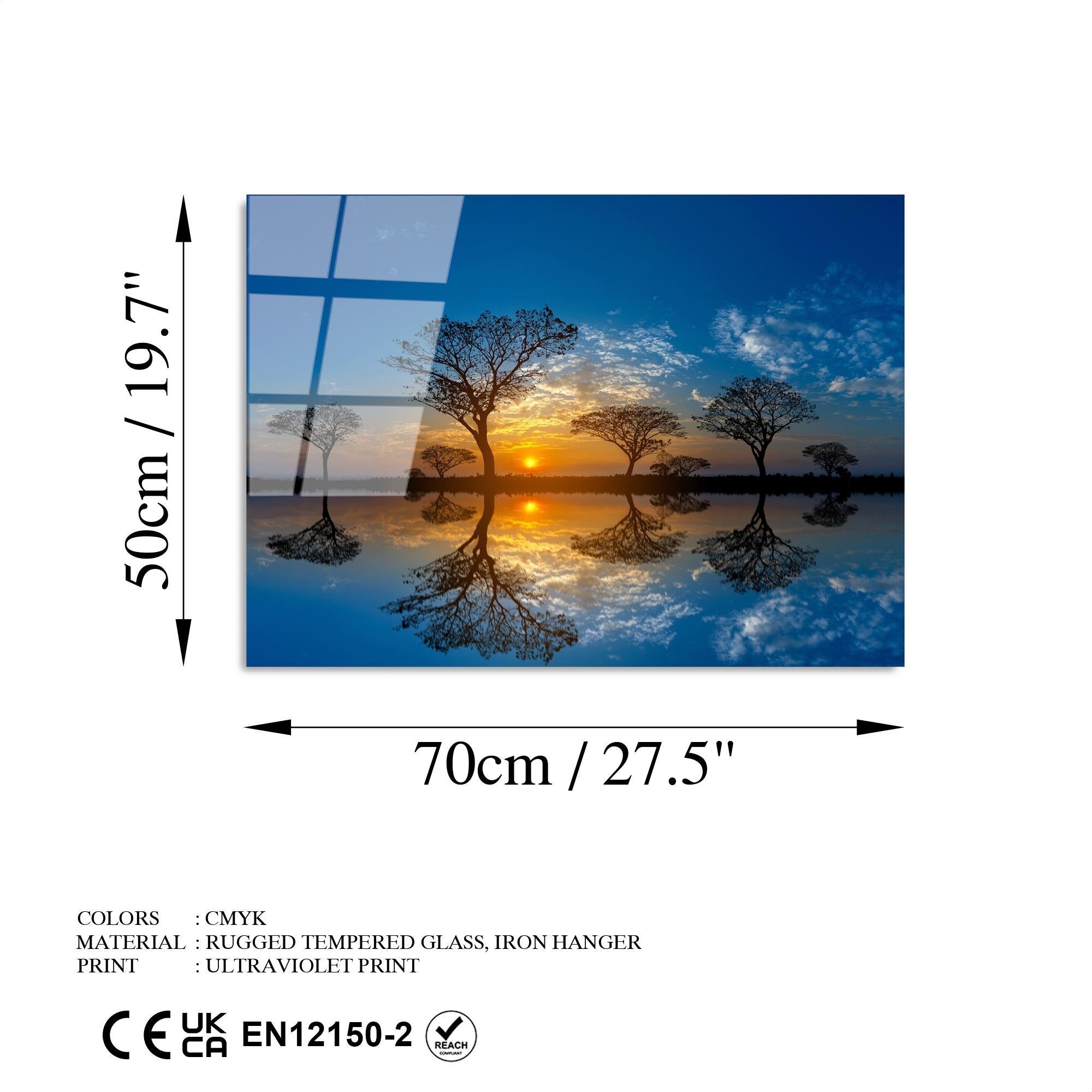 UV-321 Baskılı Cam Dikdörtgen Duvar Tablosu | ByLamp