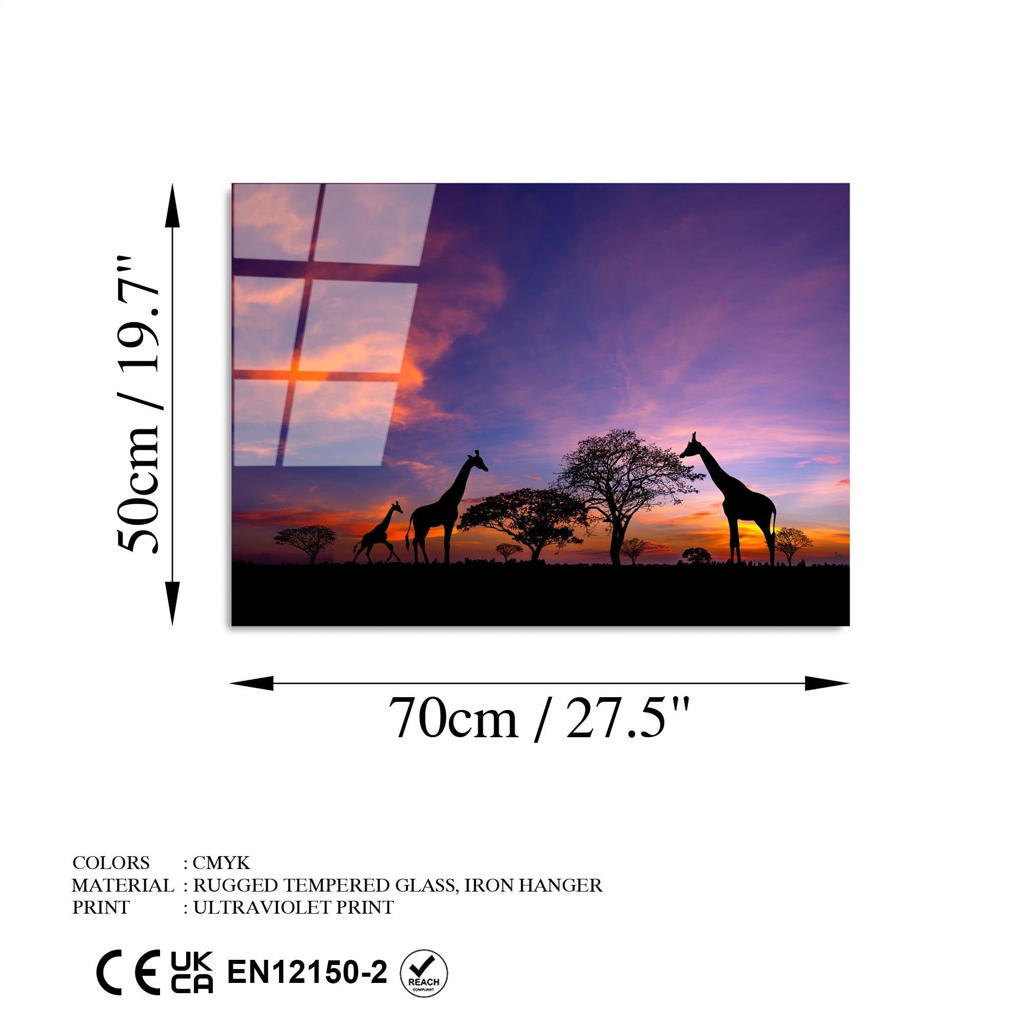 UV-327 Baskılı Cam Dikdörtgen Duvar Tablosu | ByLamp