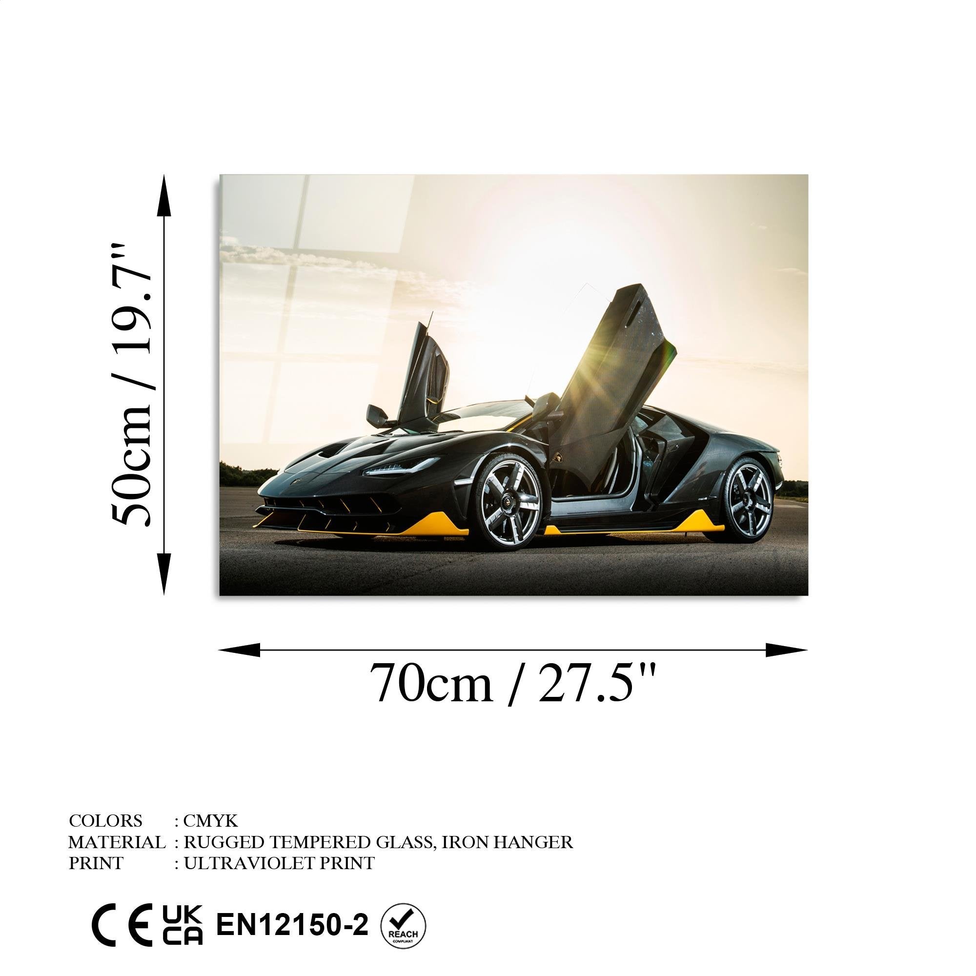 UV-332 Baskılı Cam Dikdörtgen Duvar Tablosu | ByLamp