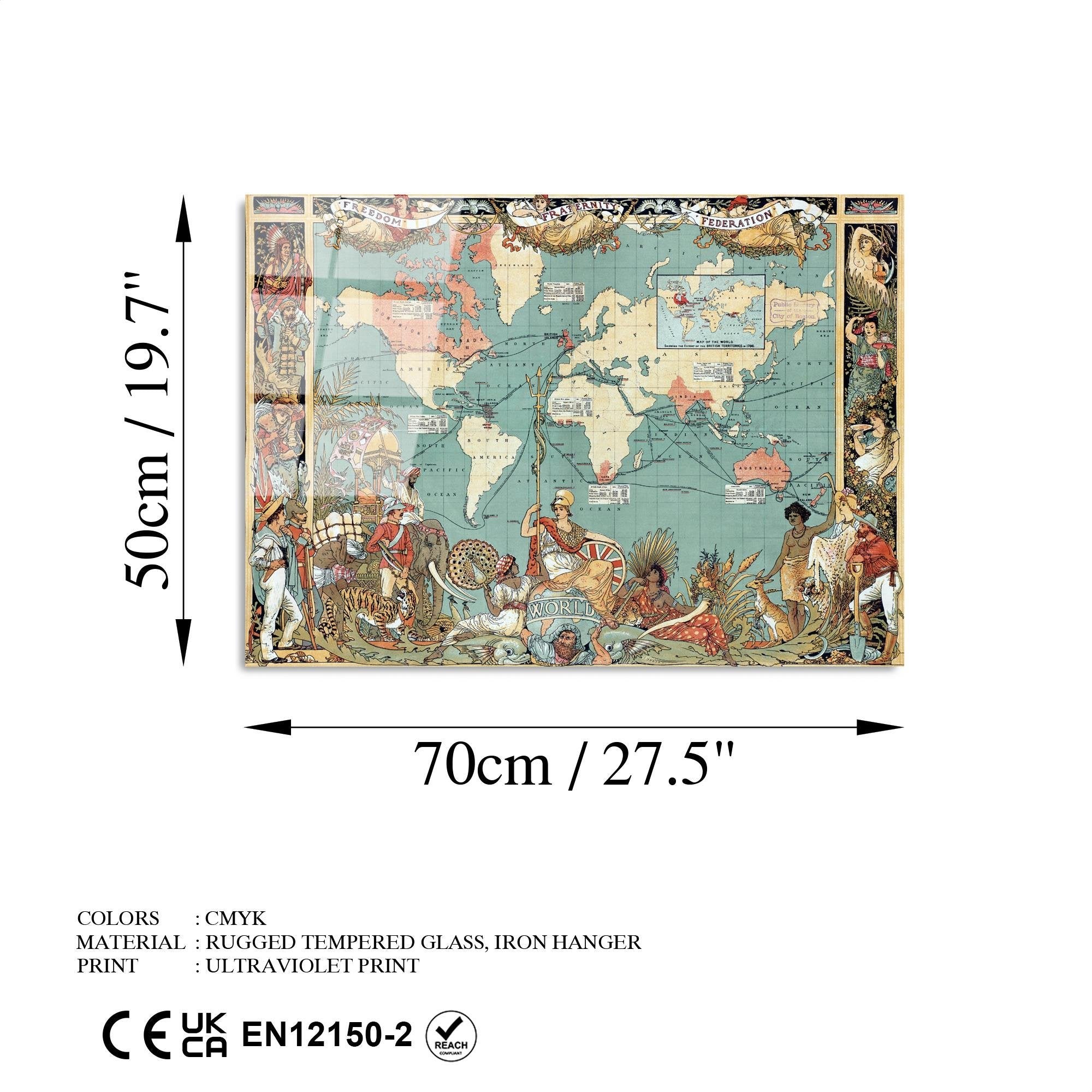 UV-339 Baskılı Cam Dikdörtgen Duvar Tablosu | ByLamp