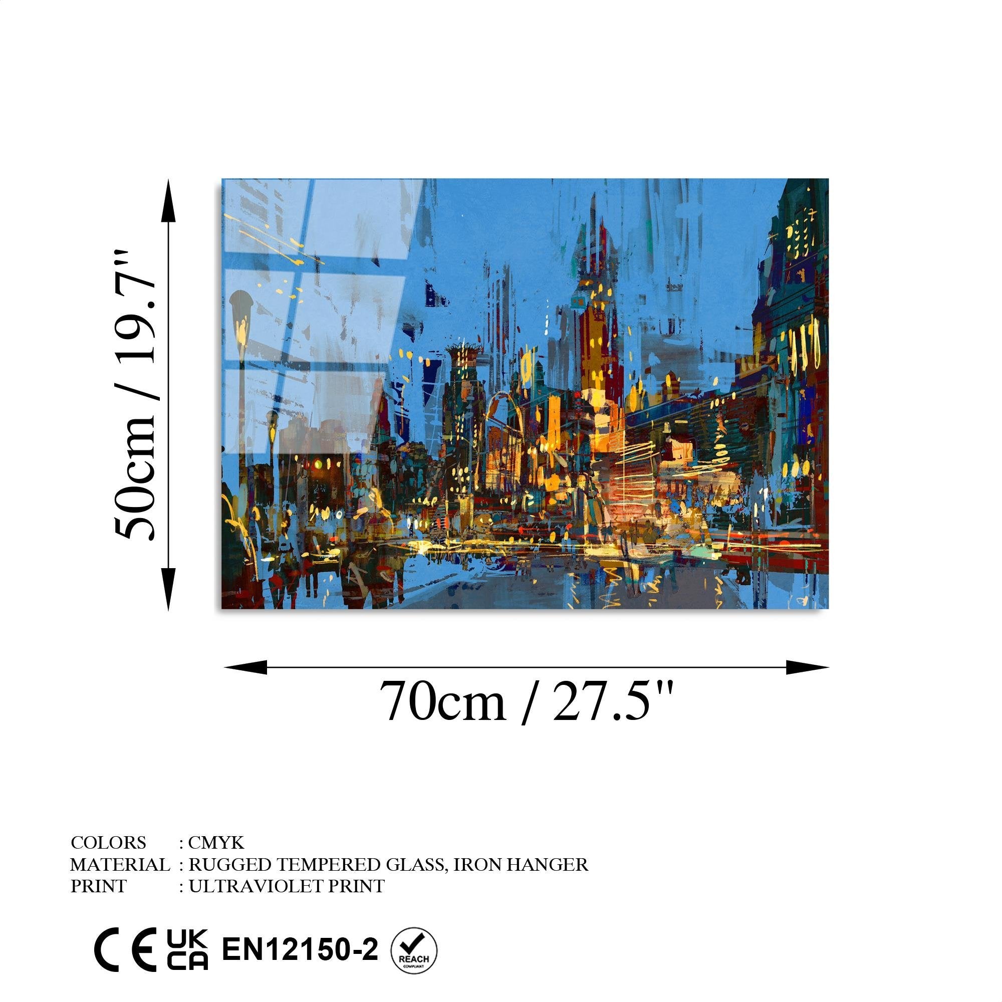 UV-345 Baskılı Cam Dikdörtgen Duvar Tablosu | ByLamp