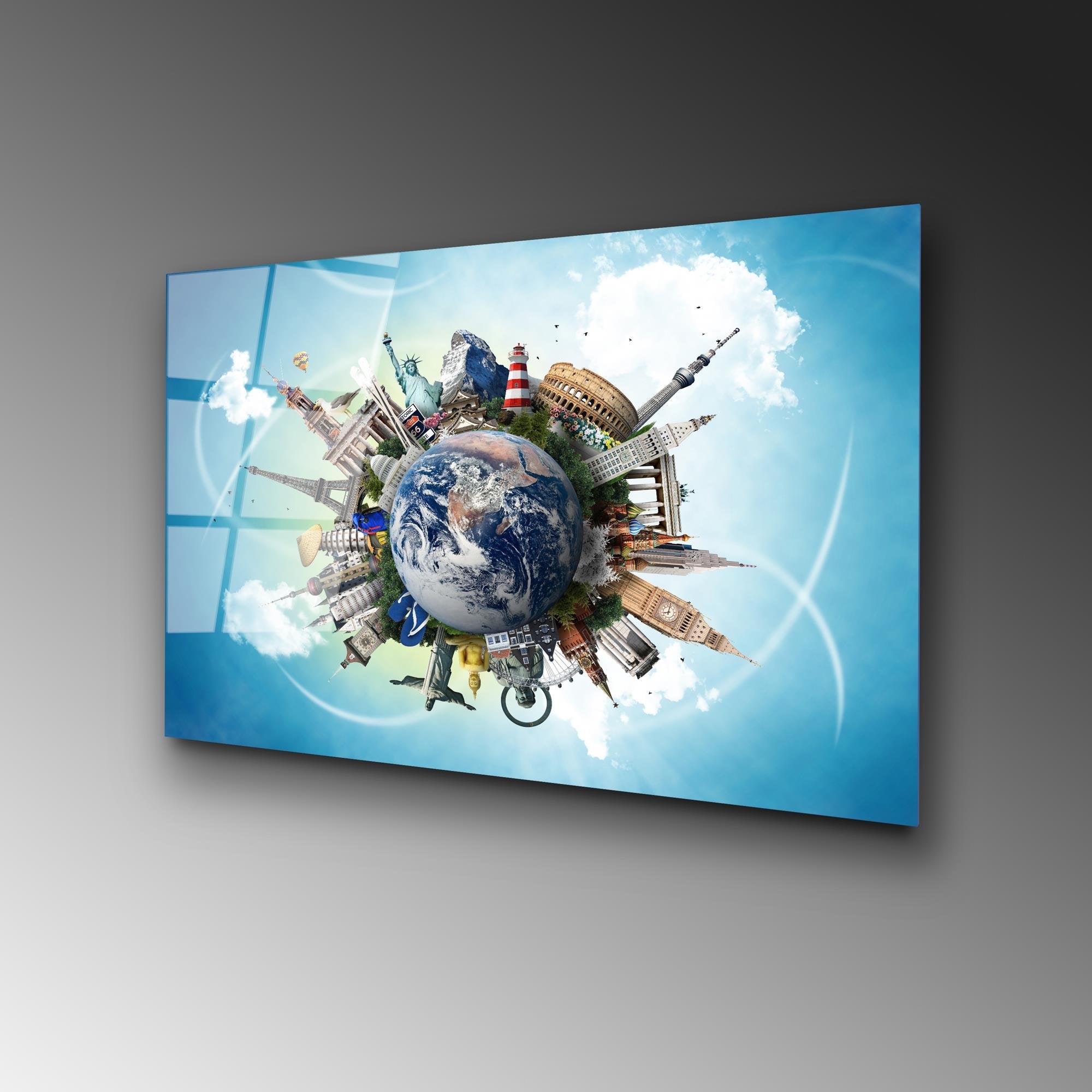 UV-346 Baskılı Cam Dikdörtgen Duvar Tablosu | ByLamp