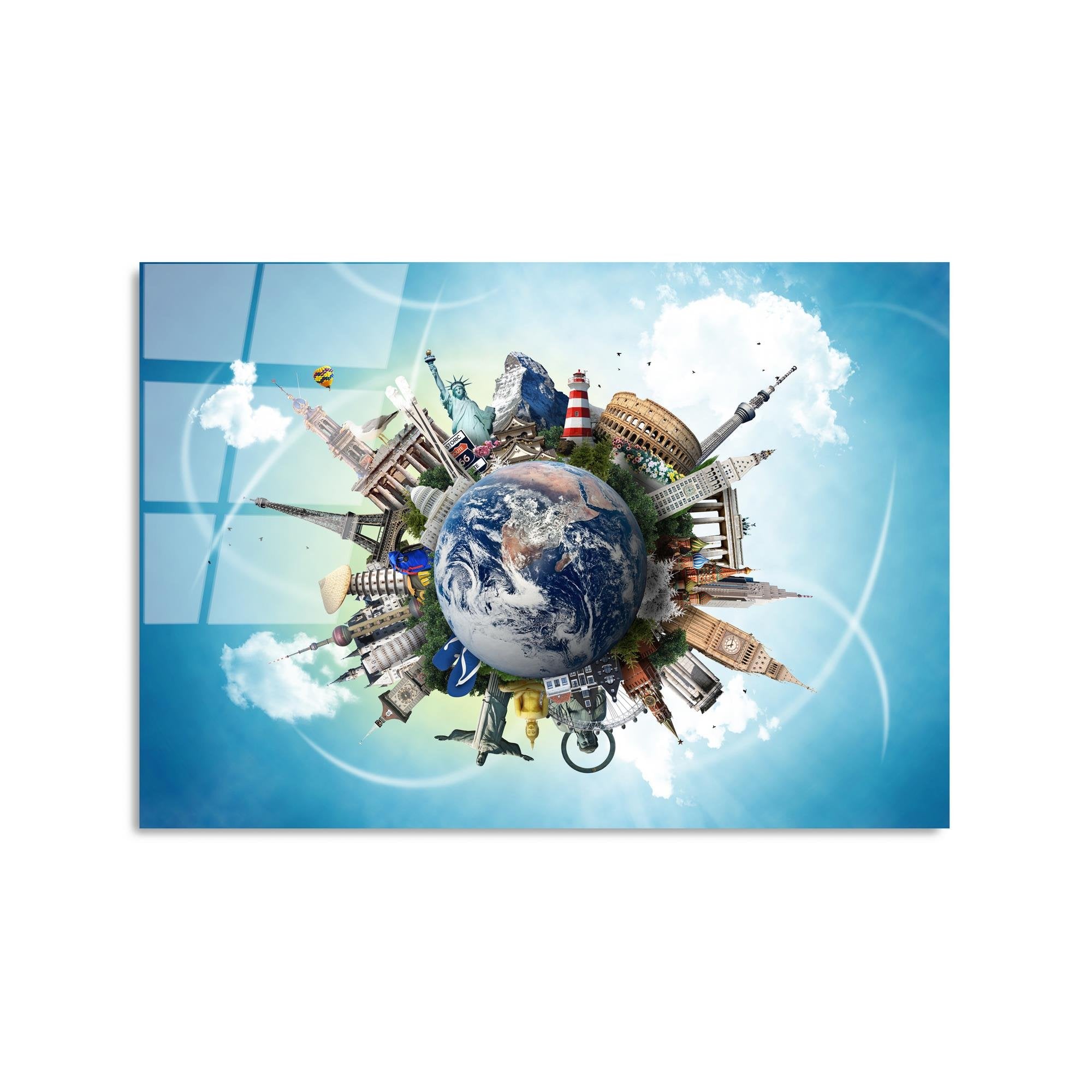 UV-346 Baskılı Cam Dikdörtgen Duvar Tablosu | ByLamp