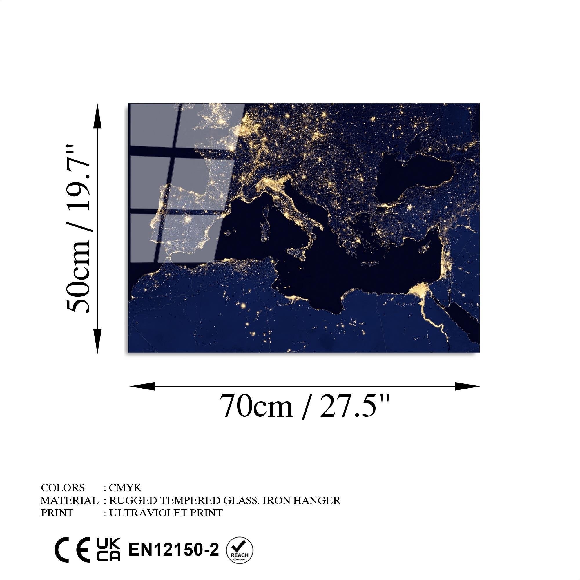 UV-350 Baskılı Cam Dikdörtgen Duvar Tablosu | ByLamp