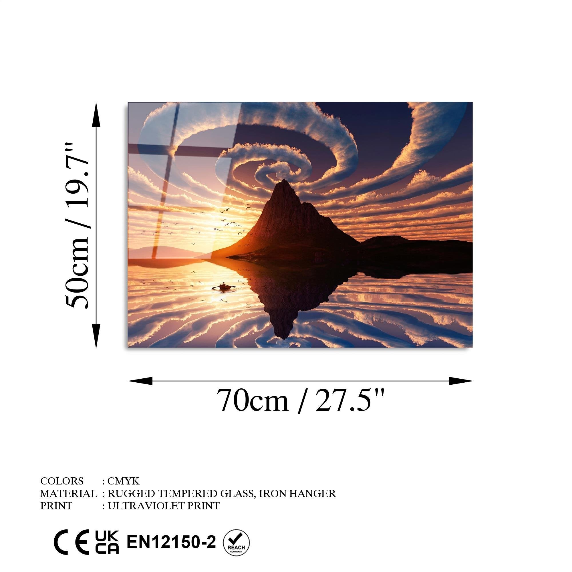 UV-372 Baskılı Cam Dikdörtgen Duvar Tablosu | ByLamp