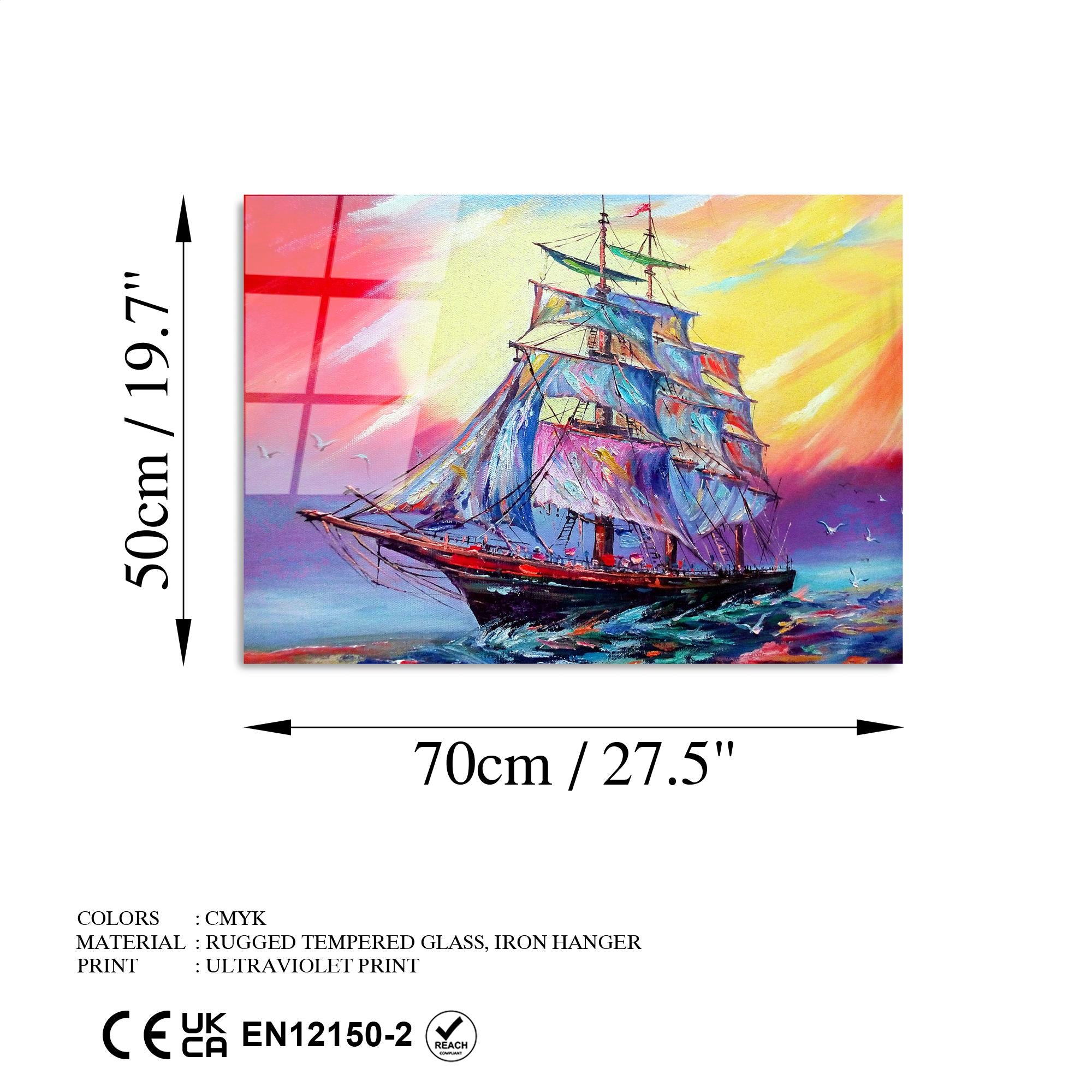 UV-374 Baskılı Cam Dikdörtgen Duvar Tablosu | ByLamp