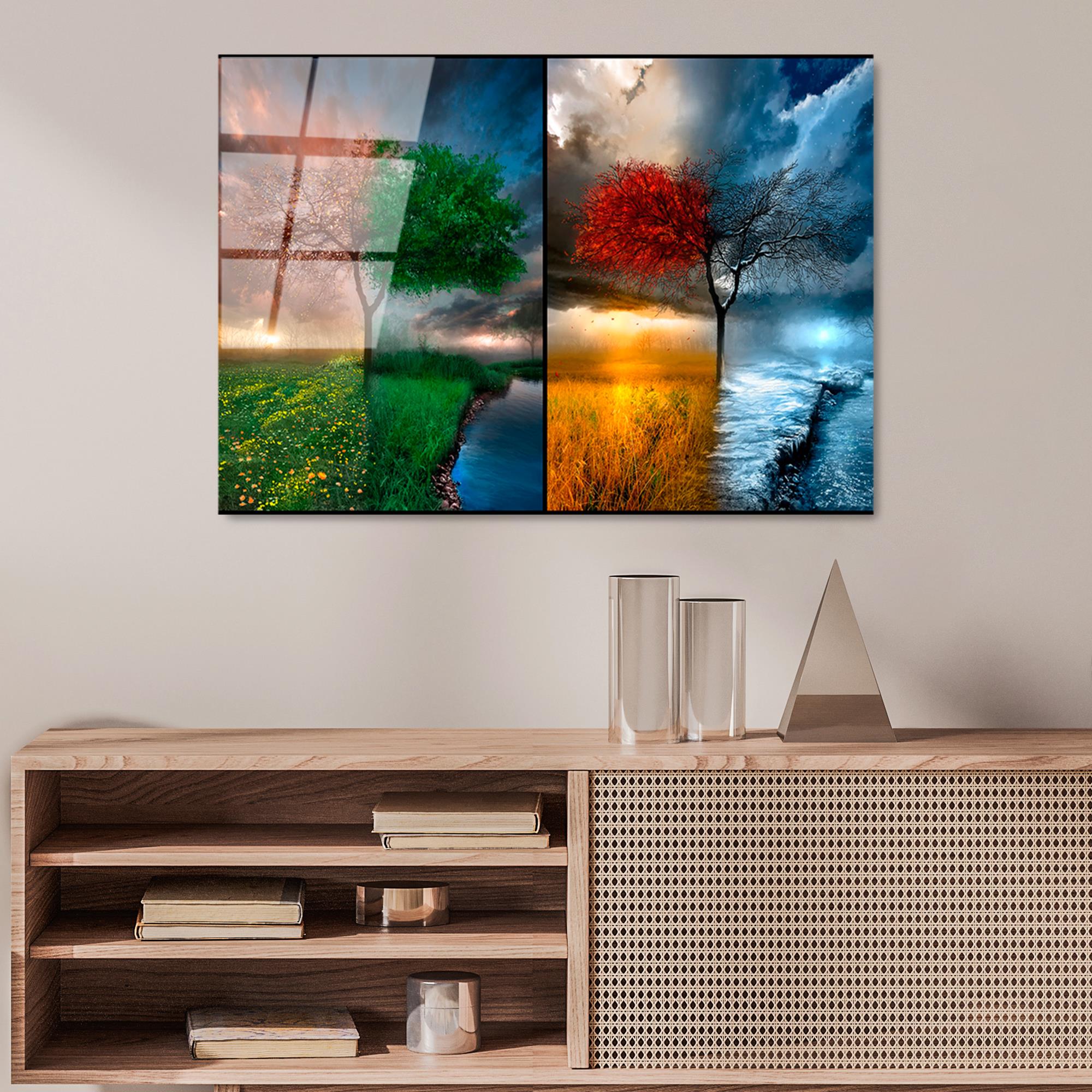 UV-404 Baskılı Cam Dikdörtgen Duvar Tablosu | ByLamp