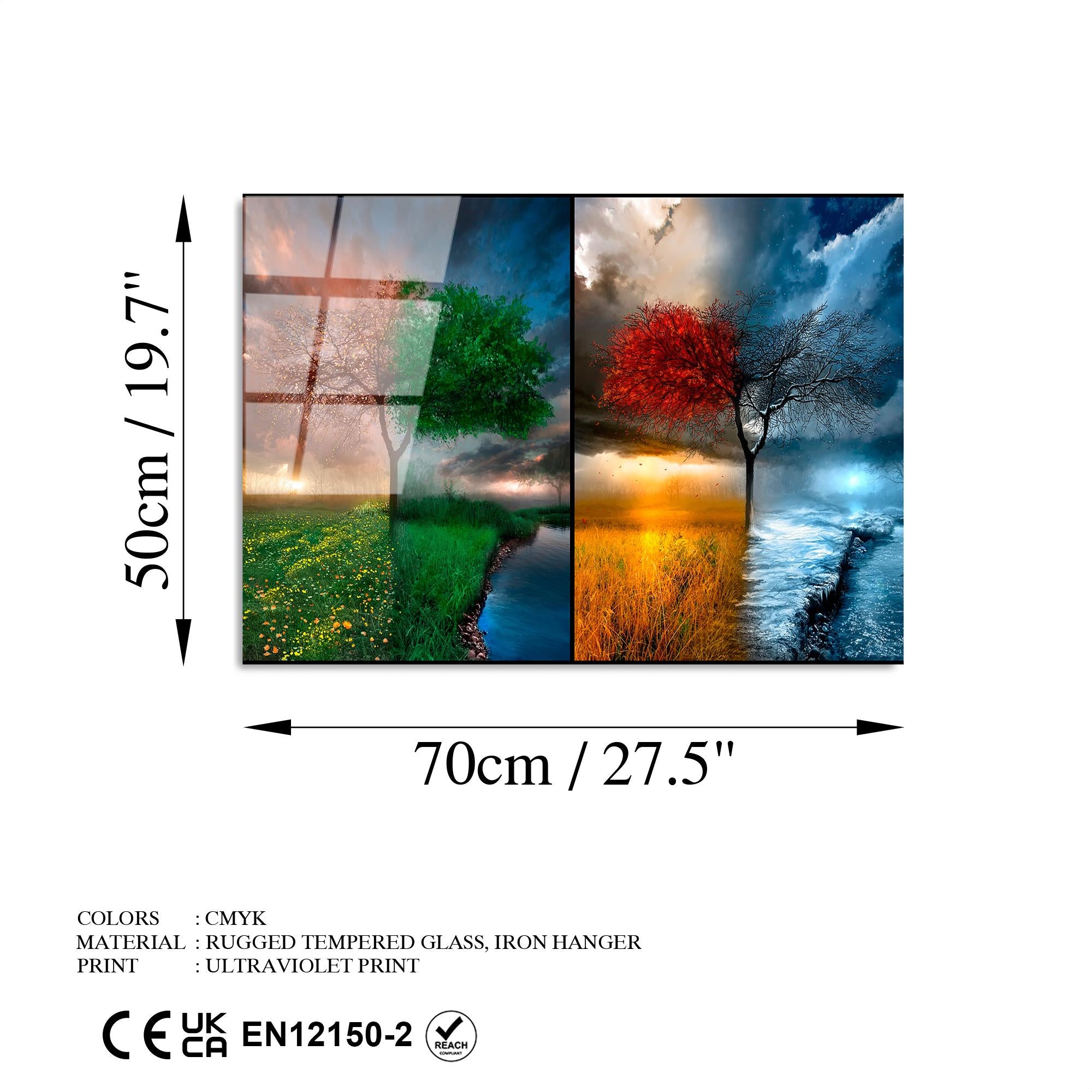 UV-404 Baskılı Cam Dikdörtgen Duvar Tablosu | ByLamp