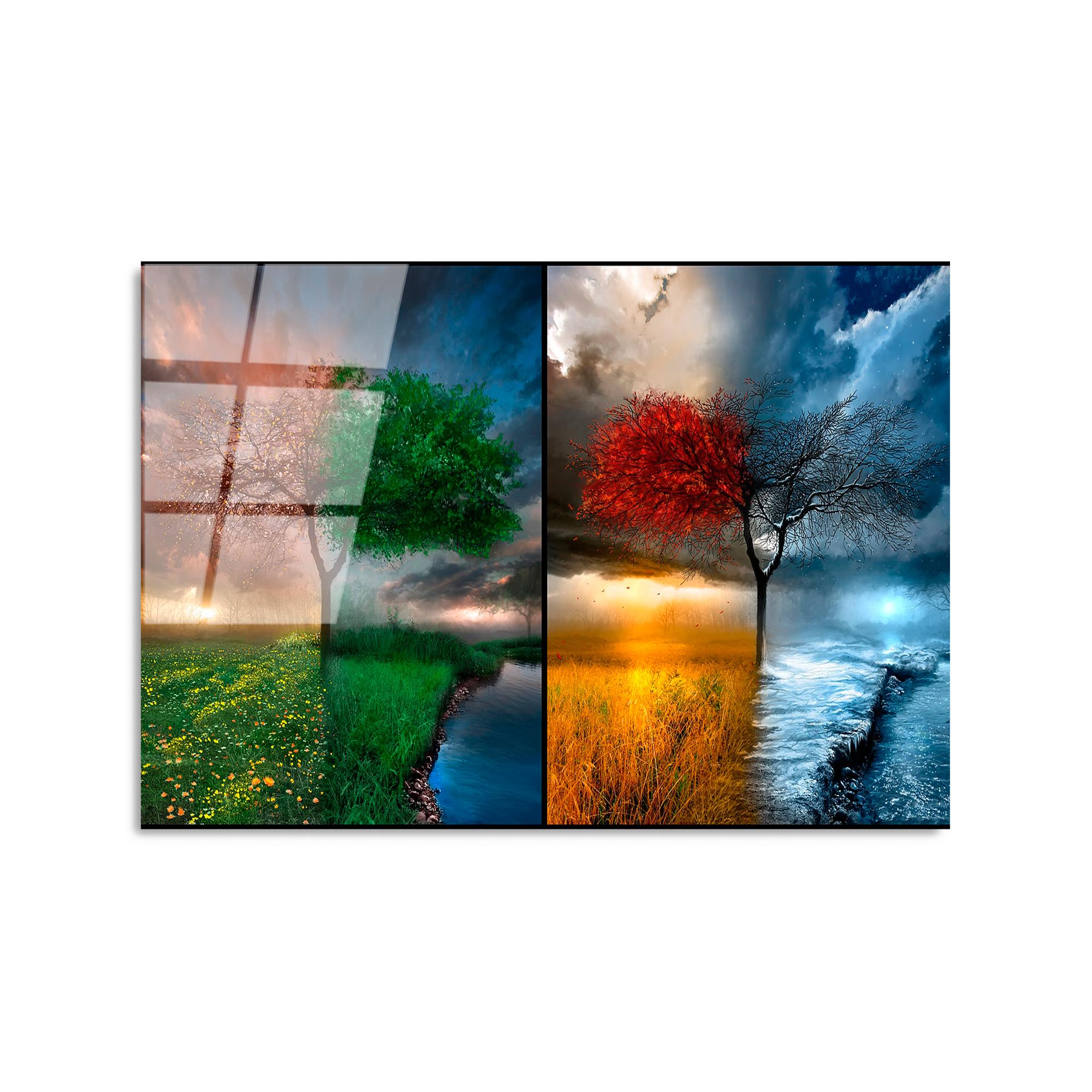 UV-404 Baskılı Cam Dikdörtgen Duvar Tablosu | ByLamp