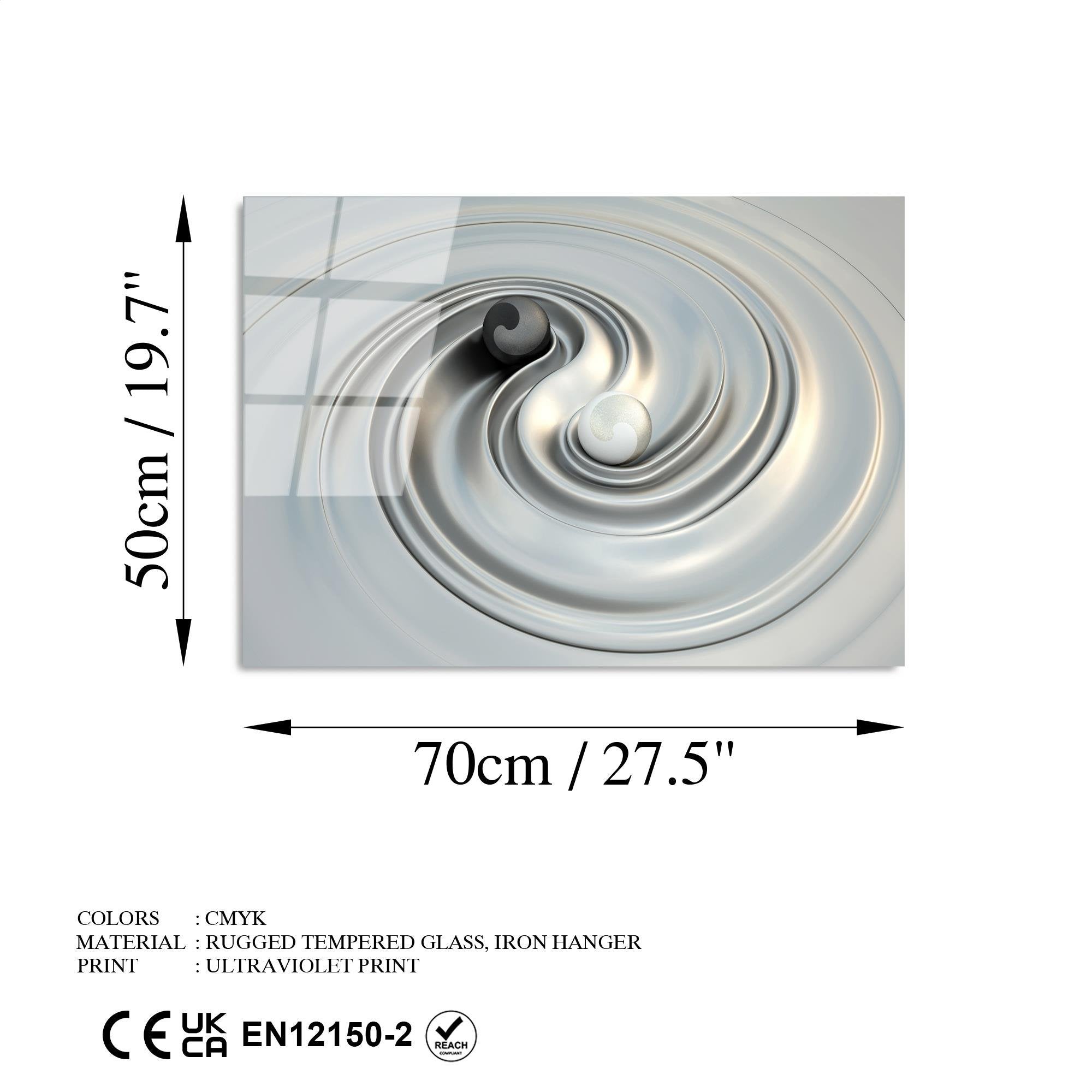 UV-418 Baskılı Cam Dikdörtgen Duvar Tablosu | ByLamp