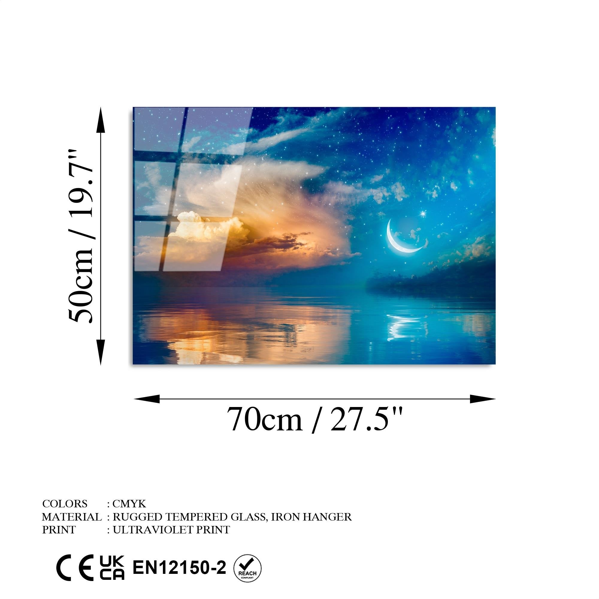 UV-434 Baskılı Cam Dikdörtgen Duvar Tablosu | ByLamp