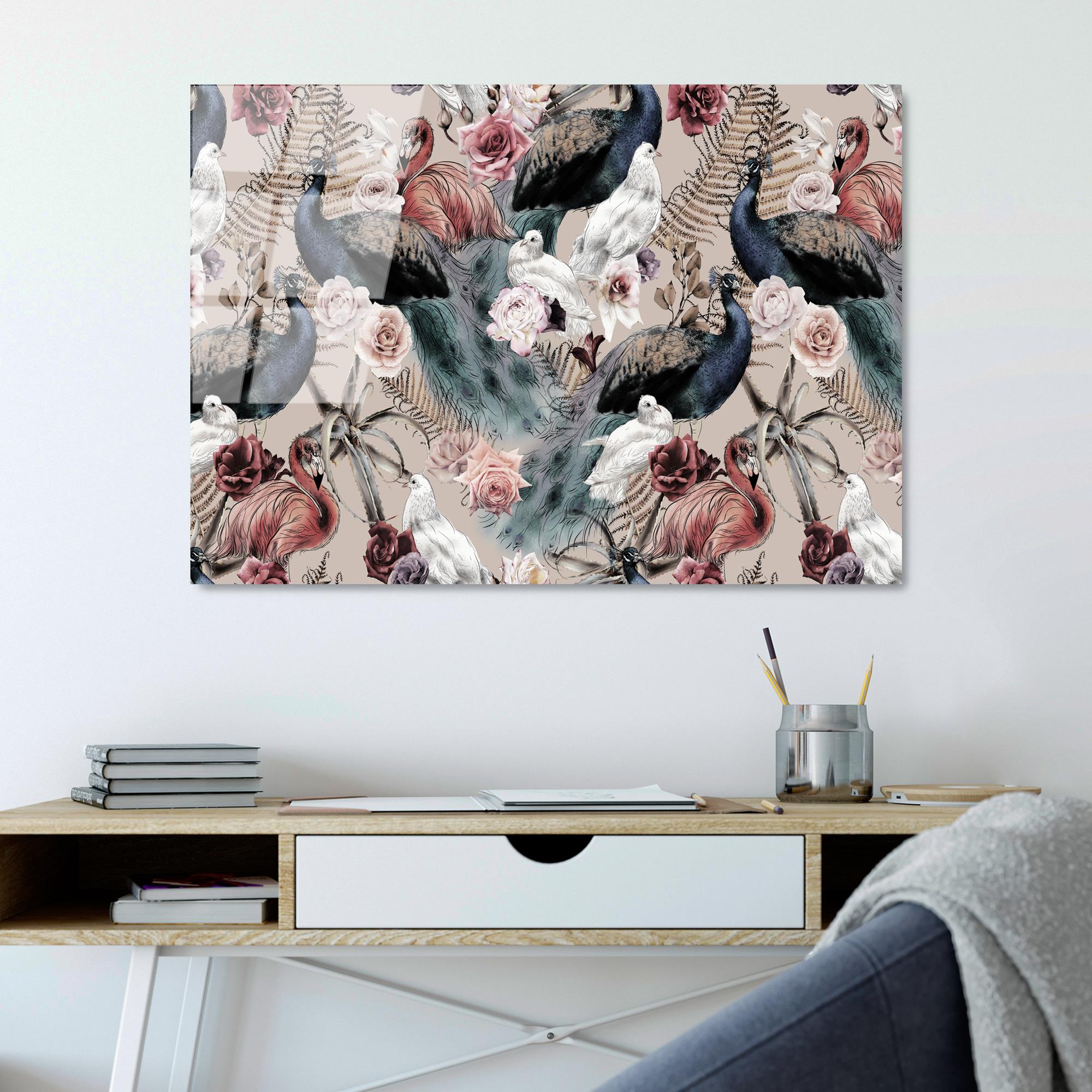 UV-446 Baskılı Cam Dikdörtgen Duvar Tablosu | ByLamp