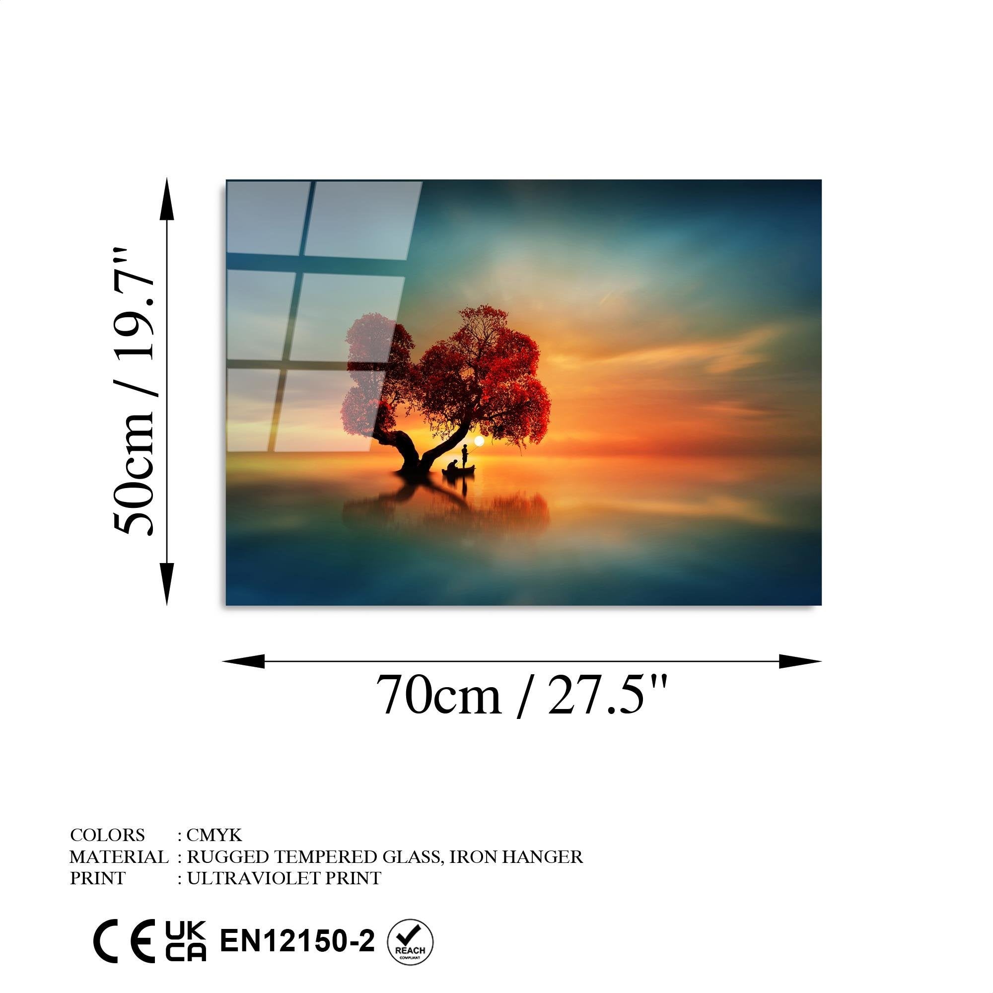 UV-450 Baskılı Cam Dikdörtgen Duvar Tablosu | ByLamp