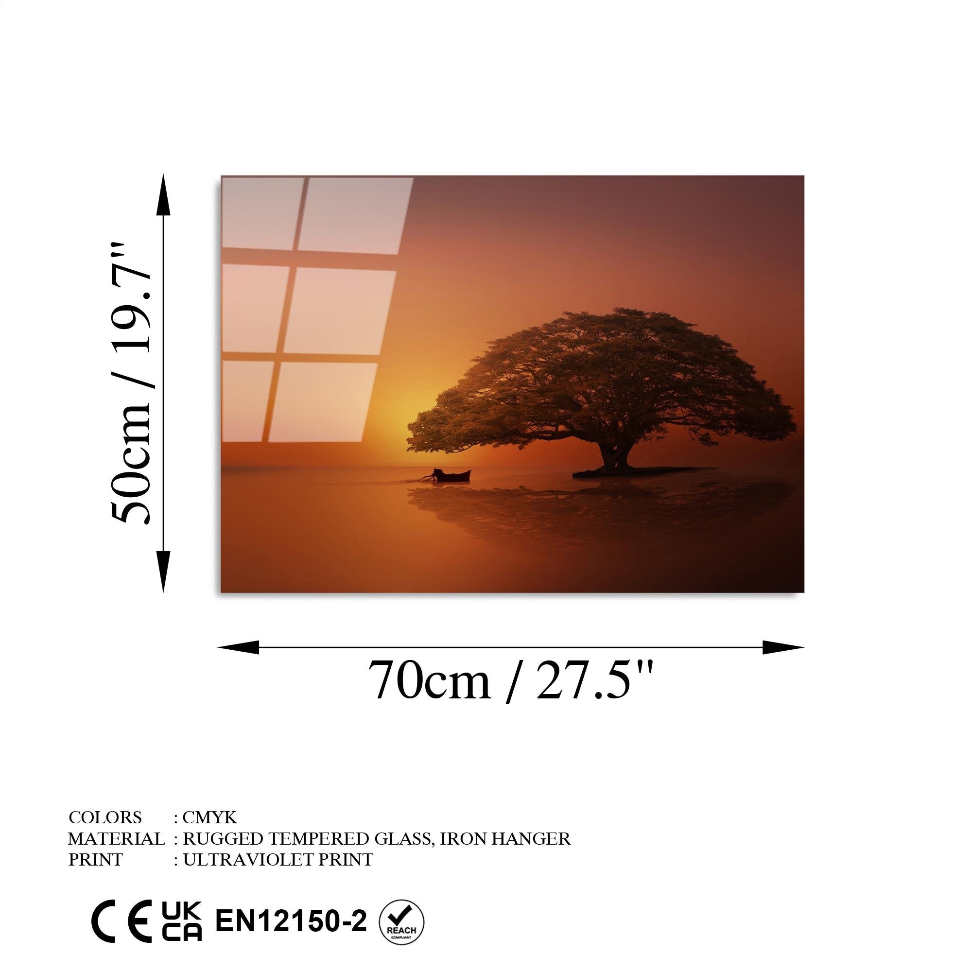 UV-451 Baskılı Cam Dikdörtgen Duvar Tablosu | ByLamp