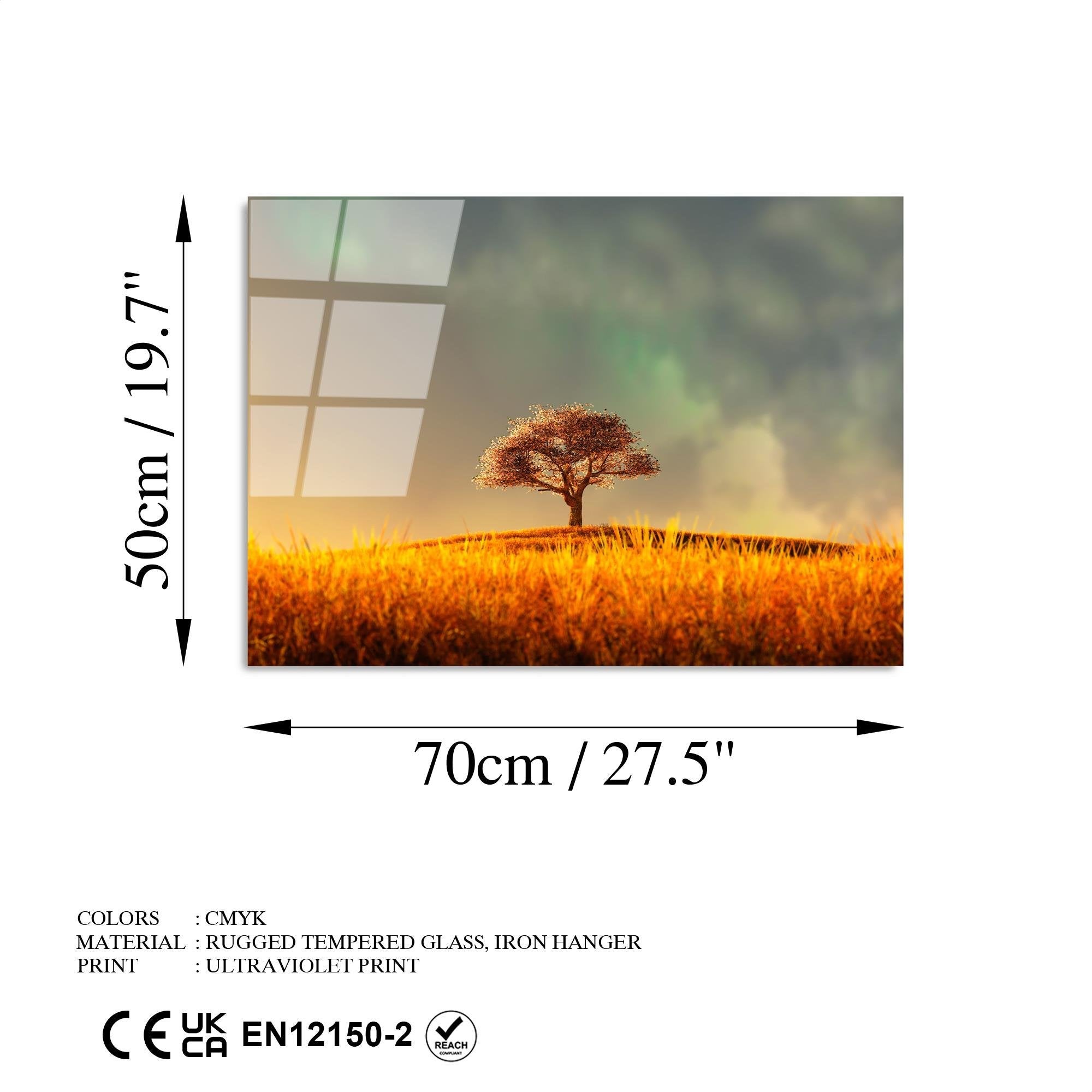 UV-454 Baskılı Cam Dikdörtgen Duvar Tablosu | ByLamp