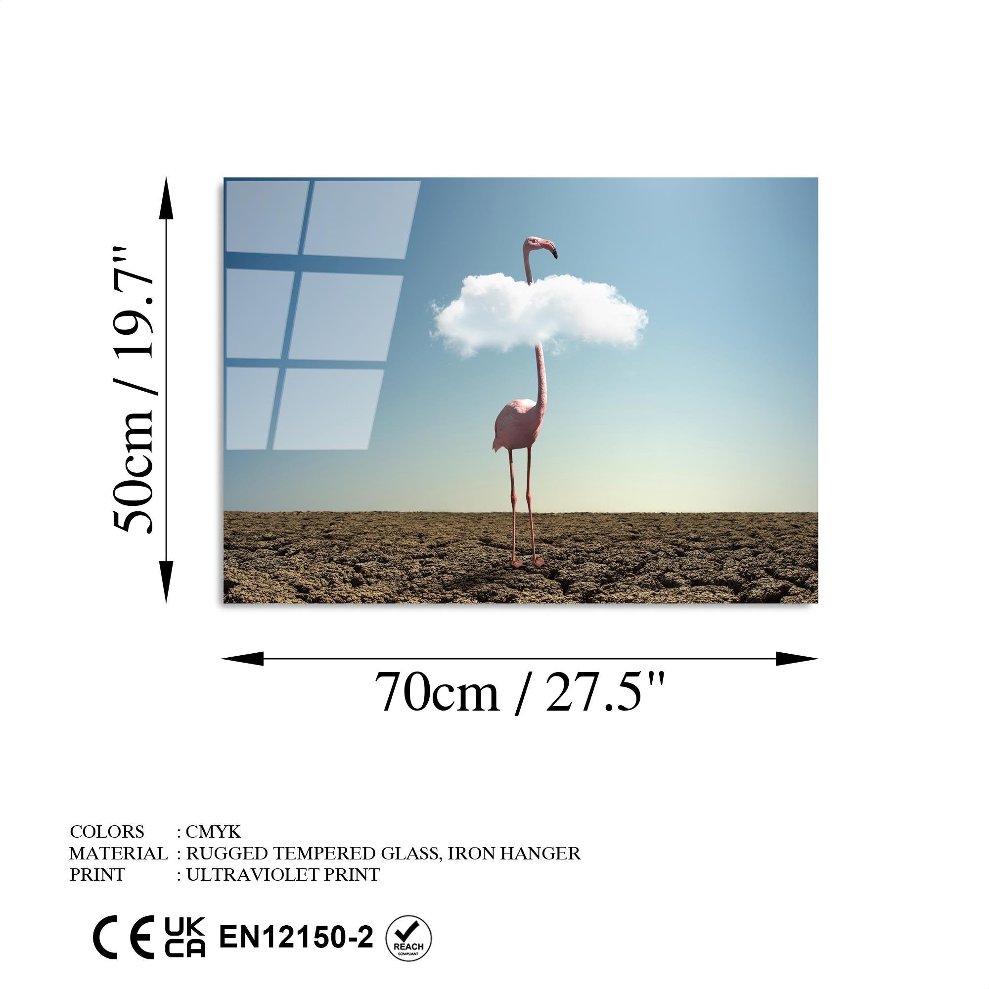 UV-464 Baskılı Cam Dikdörtgen Duvar Tablosu | ByLamp