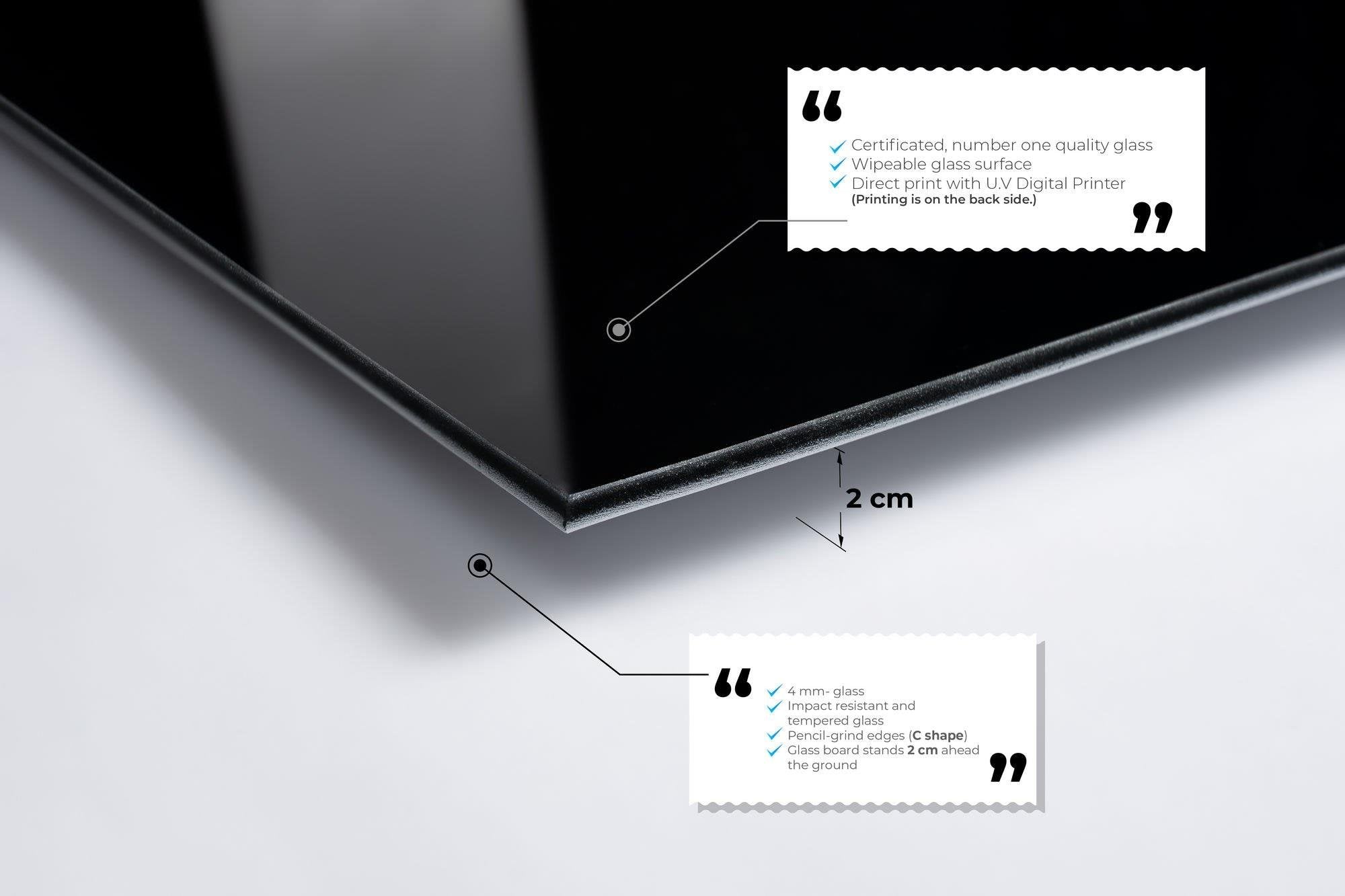 UV-577 Baskılı Cam Dikdörtgen Duvar Tablosu | ByLamp