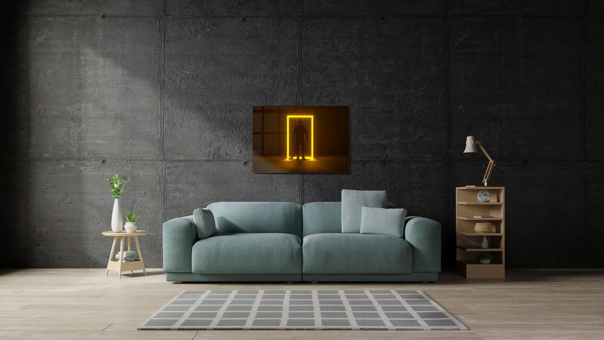 UV-693 Baskılı Cam Dikdörtgen Duvar Tablosu | ByLamp