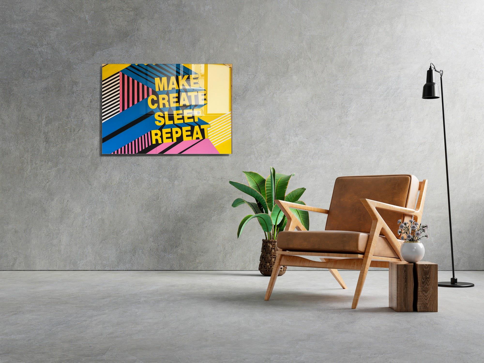 UV-711 Baskılı Cam Dikdörtgen Duvar Tablosu | ByLamp